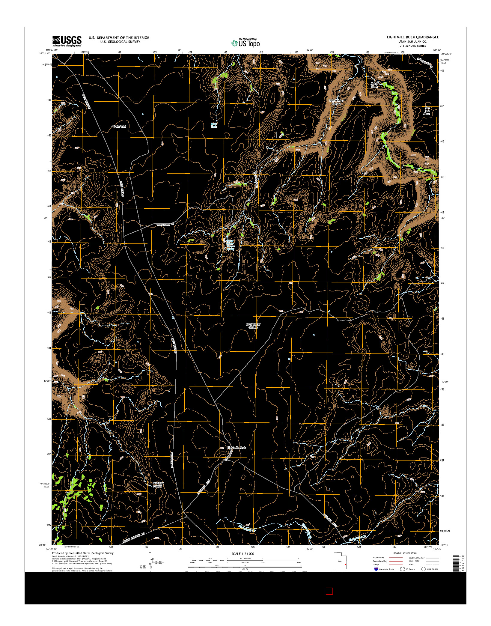 USGS US TOPO 7.5-MINUTE MAP FOR EIGHTMILE ROCK, UT 2014