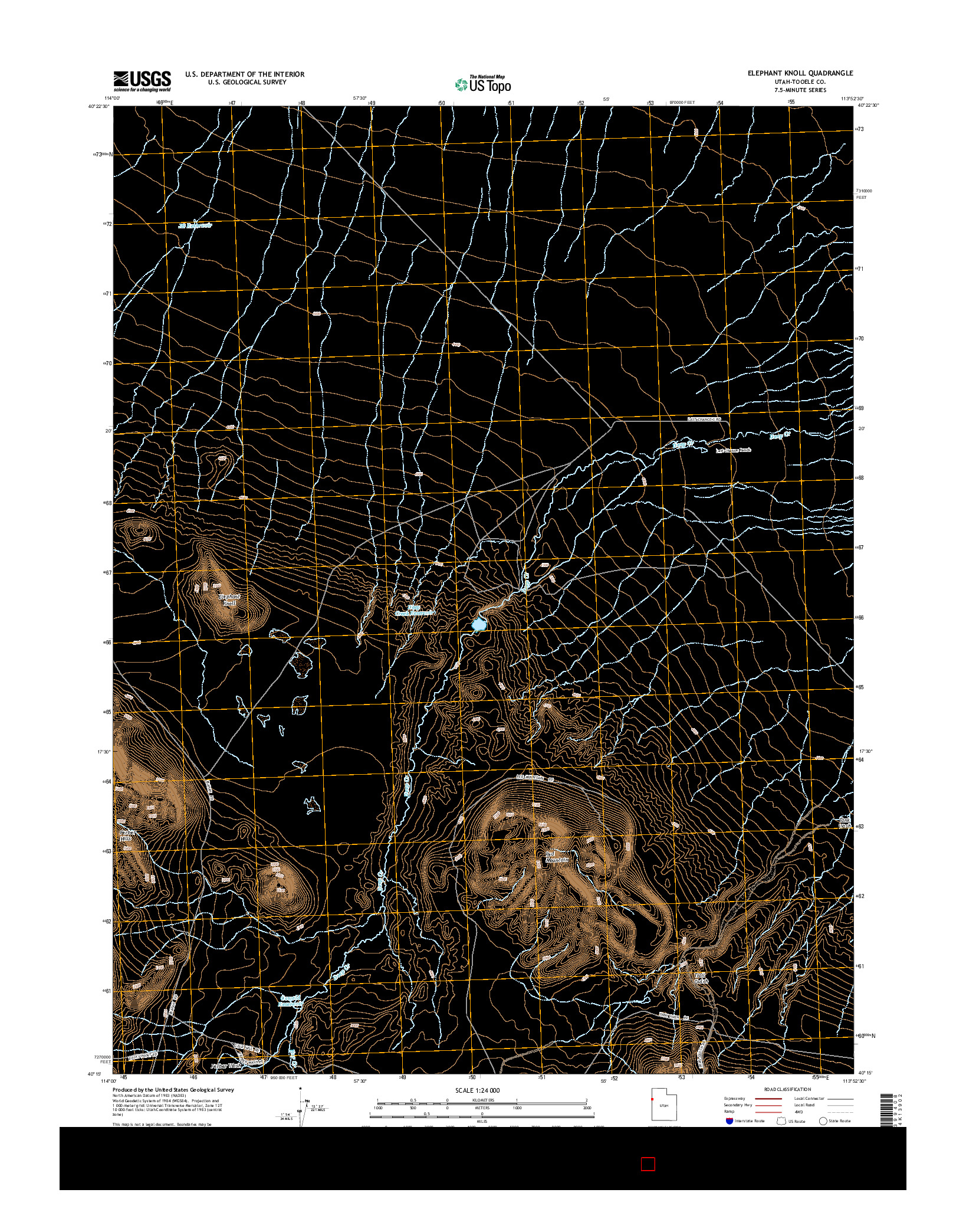 USGS US TOPO 7.5-MINUTE MAP FOR ELEPHANT KNOLL, UT 2014