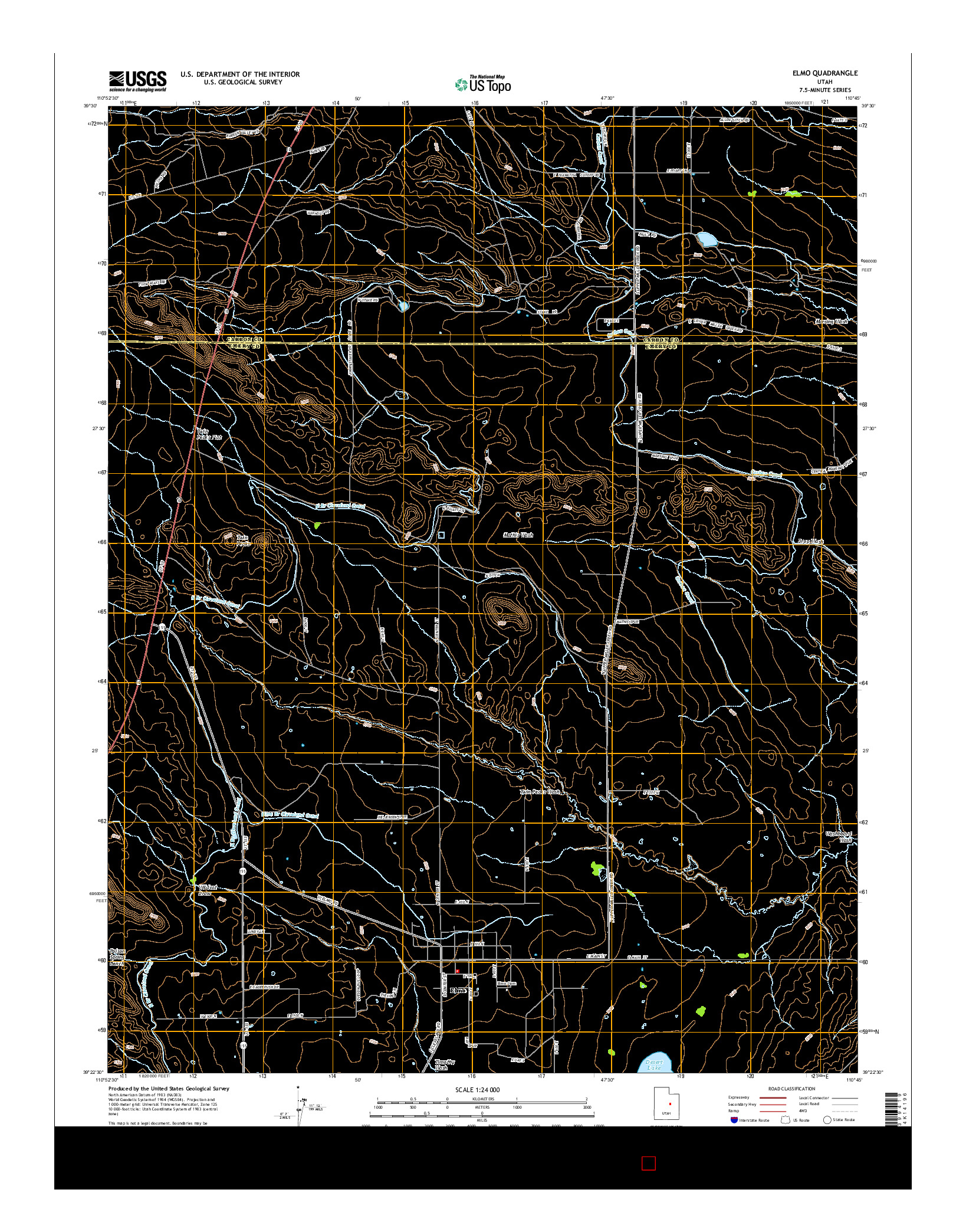 USGS US TOPO 7.5-MINUTE MAP FOR ELMO, UT 2014