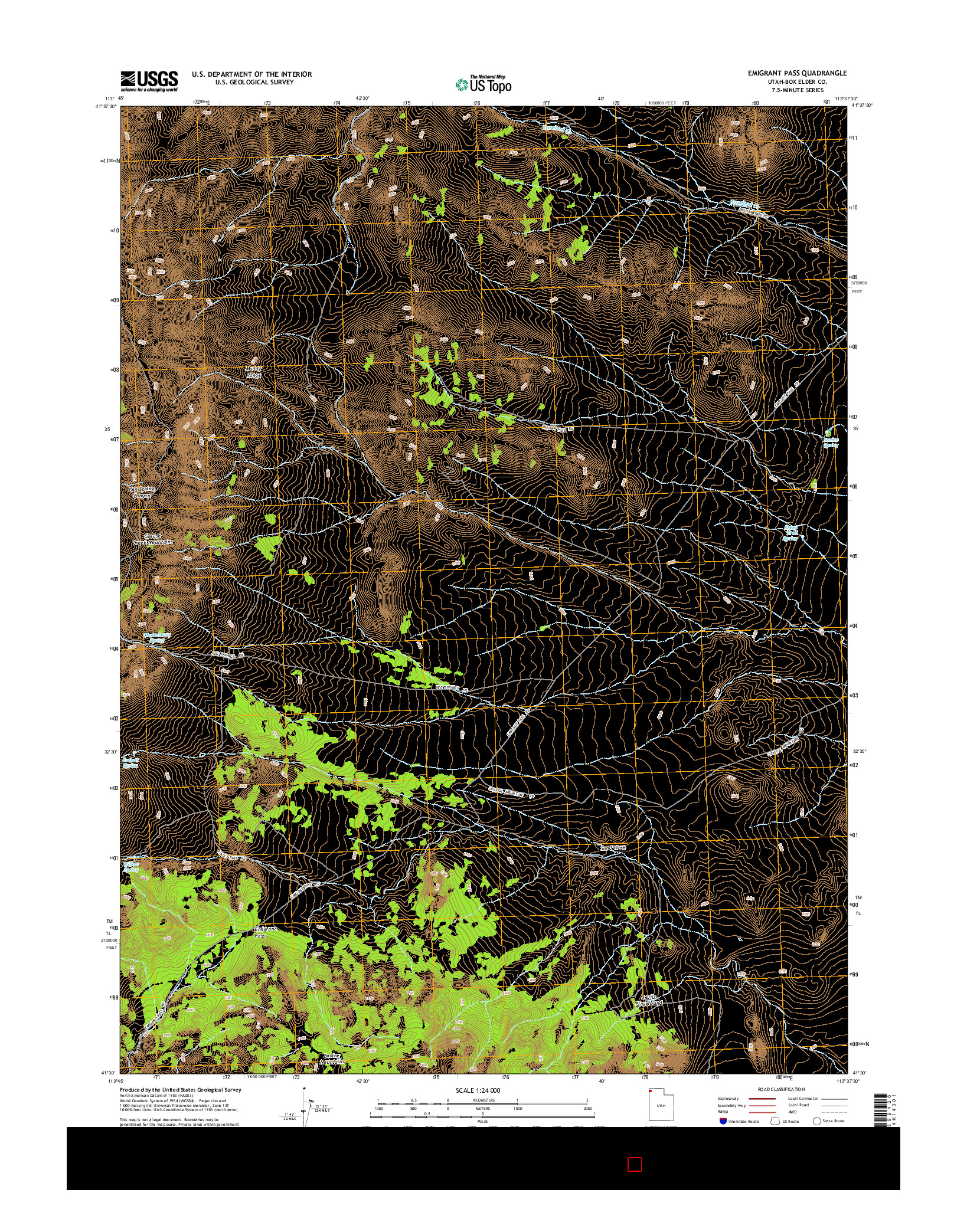 USGS US TOPO 7.5-MINUTE MAP FOR EMIGRANT PASS, UT 2014