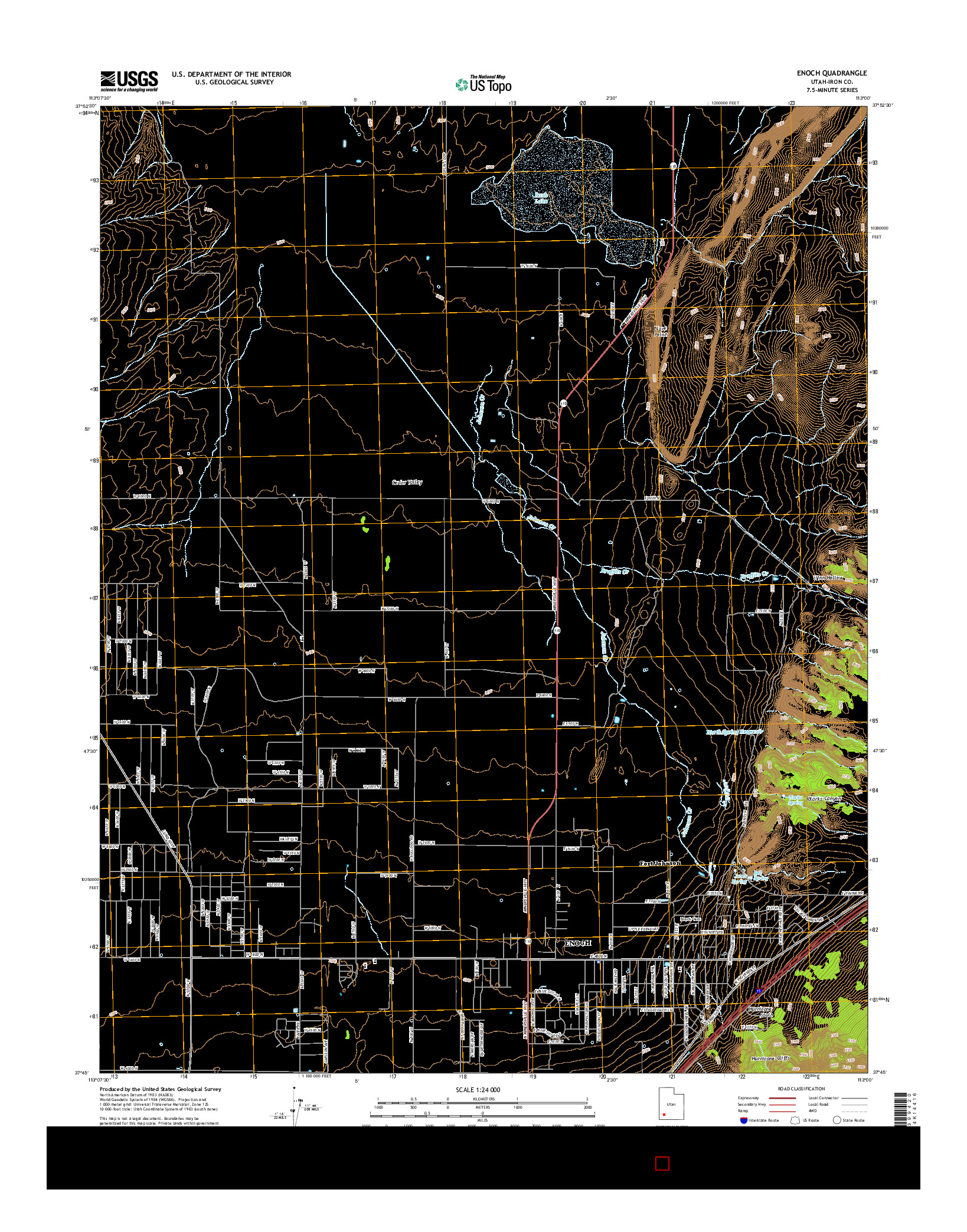 USGS US TOPO 7.5-MINUTE MAP FOR ENOCH, UT 2014