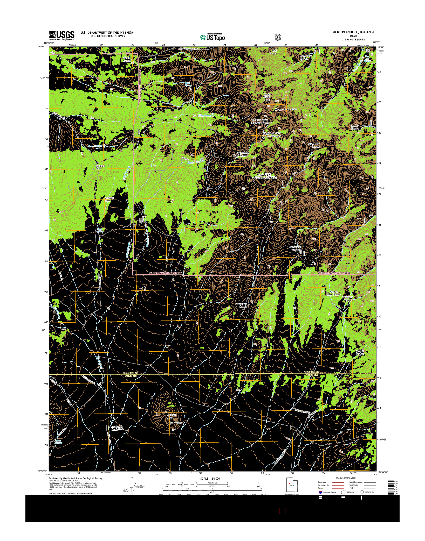 USGS US TOPO 7.5-MINUTE MAP FOR ERICKSON KNOLL, UT 2014