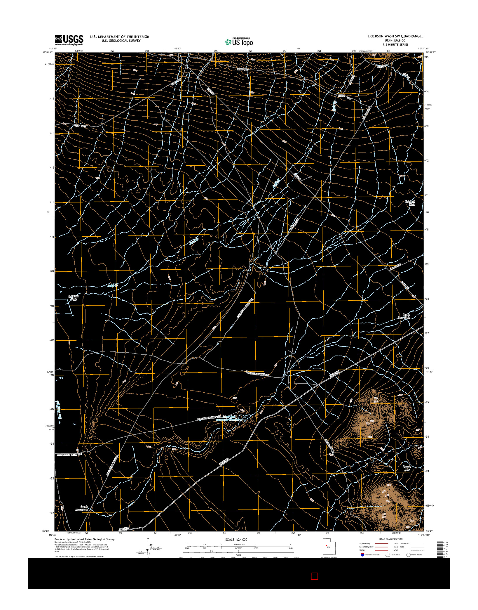 USGS US TOPO 7.5-MINUTE MAP FOR ERICKSON WASH SW, UT 2014