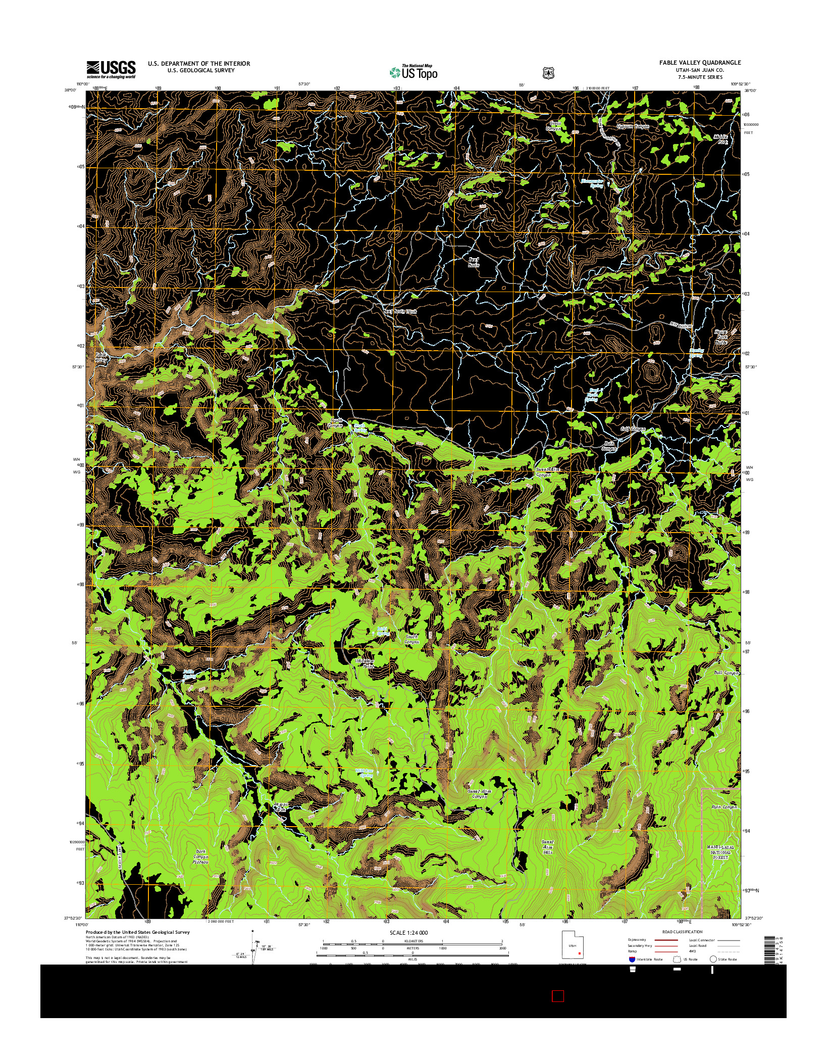 USGS US TOPO 7.5-MINUTE MAP FOR FABLE VALLEY, UT 2014