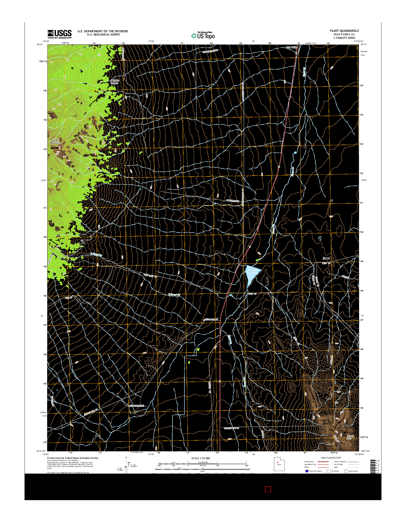 USGS US TOPO 7.5-MINUTE MAP FOR FAUST, UT 2014