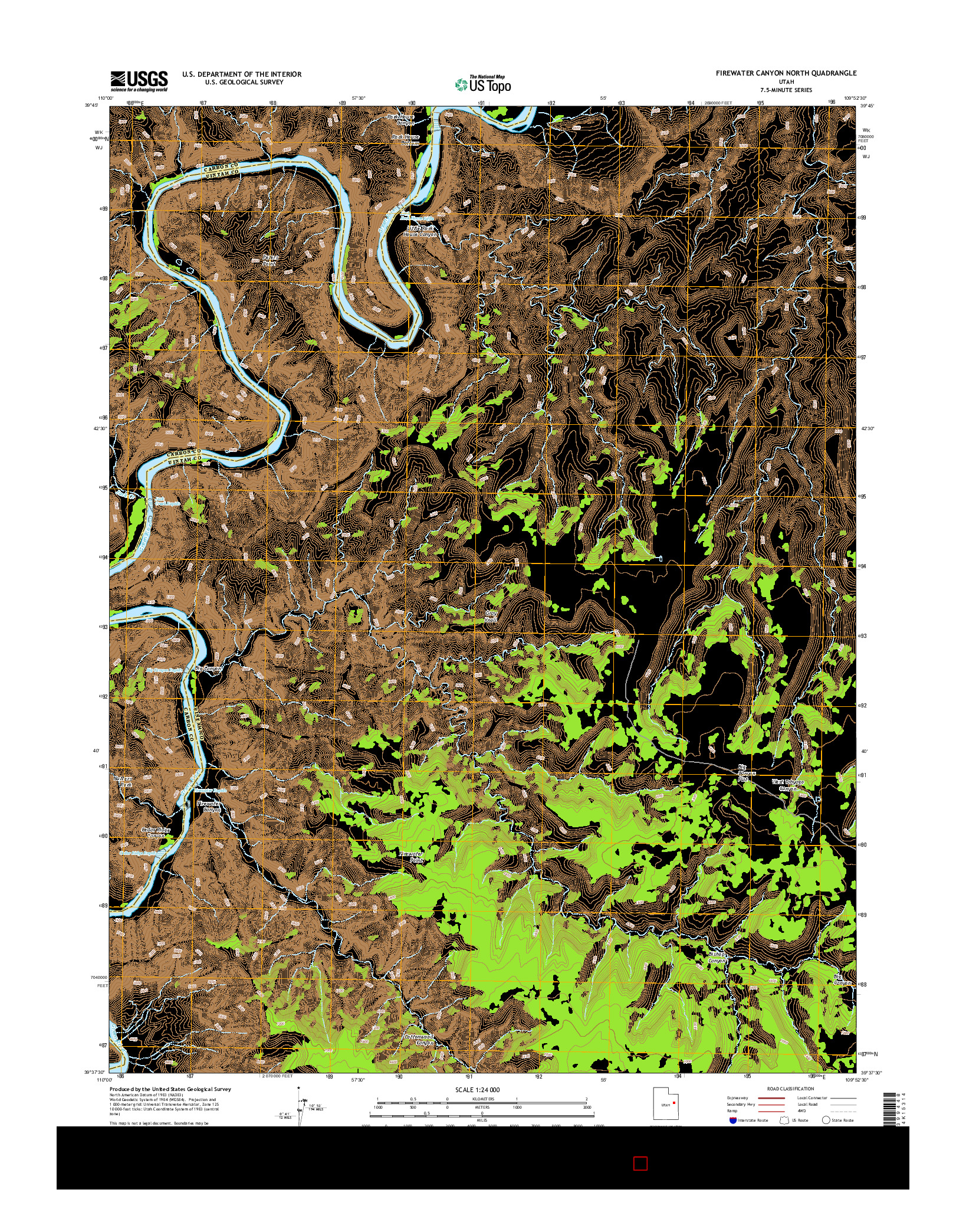 USGS US TOPO 7.5-MINUTE MAP FOR FIREWATER CANYON NORTH, UT 2014