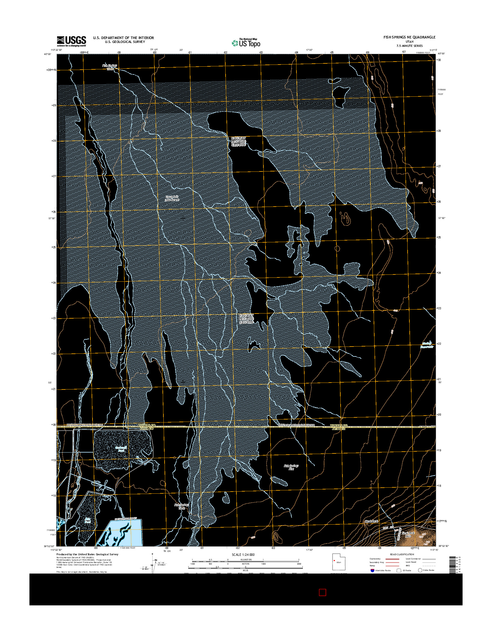 USGS US TOPO 7.5-MINUTE MAP FOR FISH SPRINGS NE, UT 2014