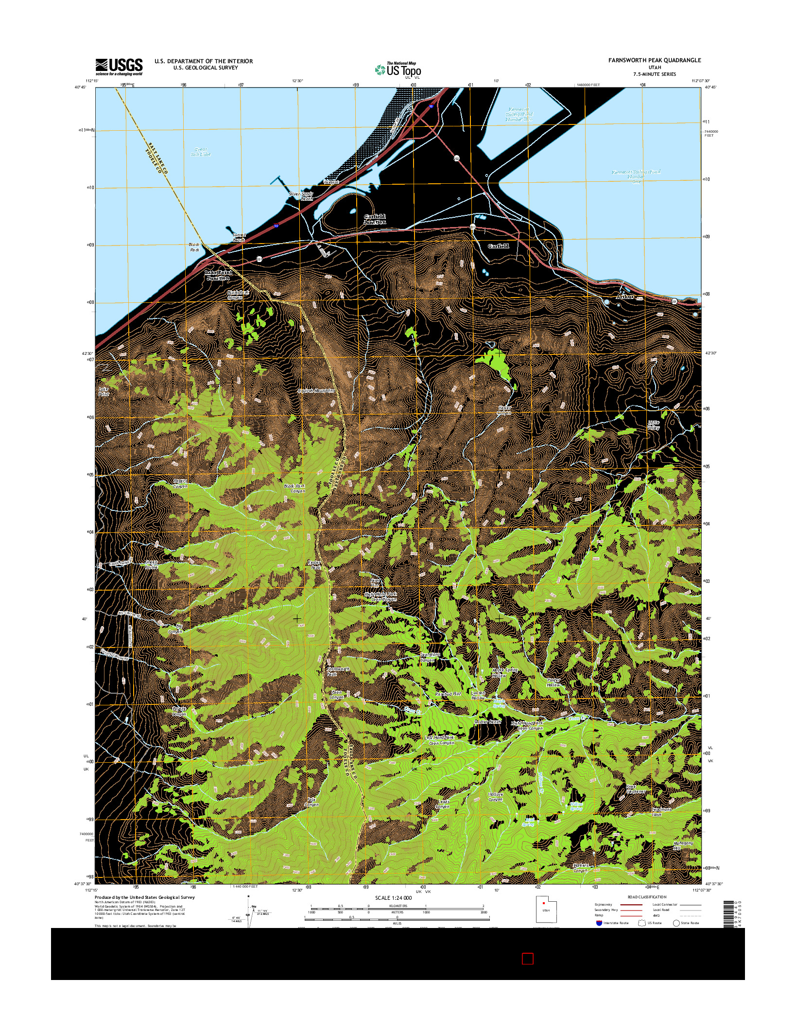 USGS US TOPO 7.5-MINUTE MAP FOR FARNSWORTH PEAK, UT 2014