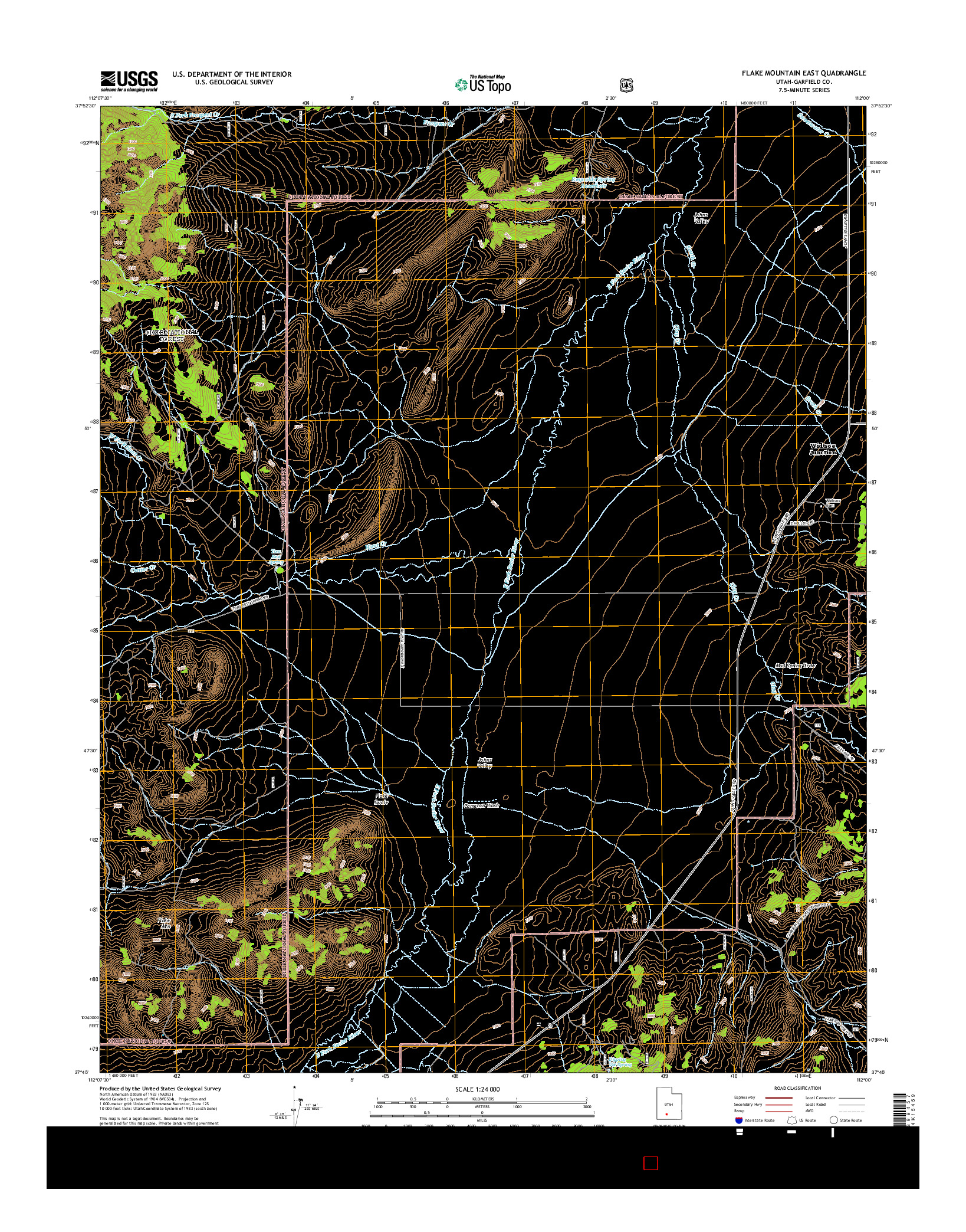USGS US TOPO 7.5-MINUTE MAP FOR FLAKE MOUNTAIN EAST, UT 2014