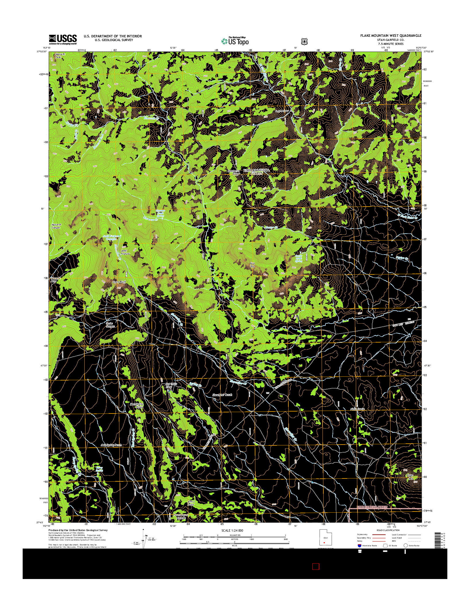 USGS US TOPO 7.5-MINUTE MAP FOR FLAKE MOUNTAIN WEST, UT 2014