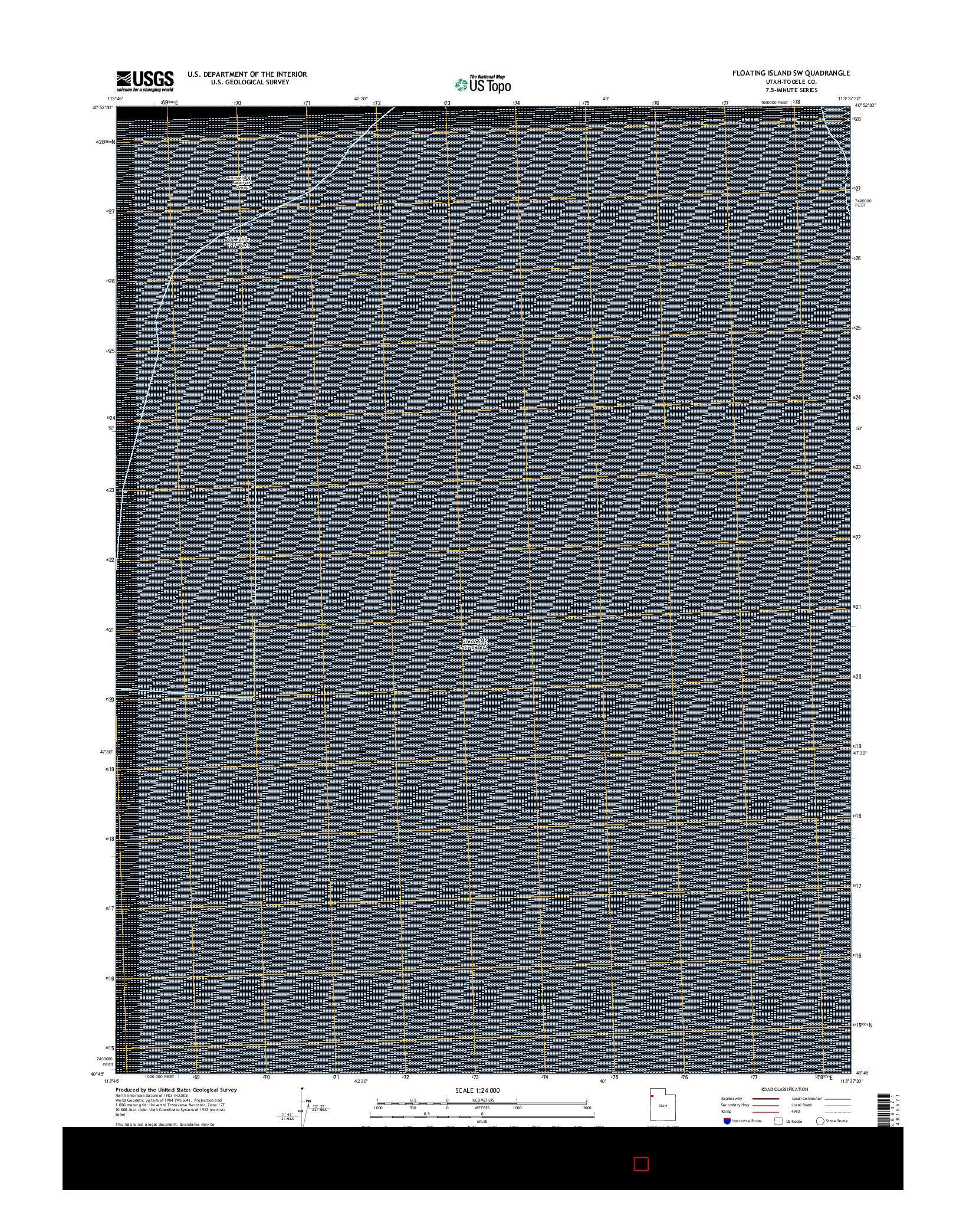 USGS US TOPO 7.5-MINUTE MAP FOR FLOATING ISLAND SW, UT 2014