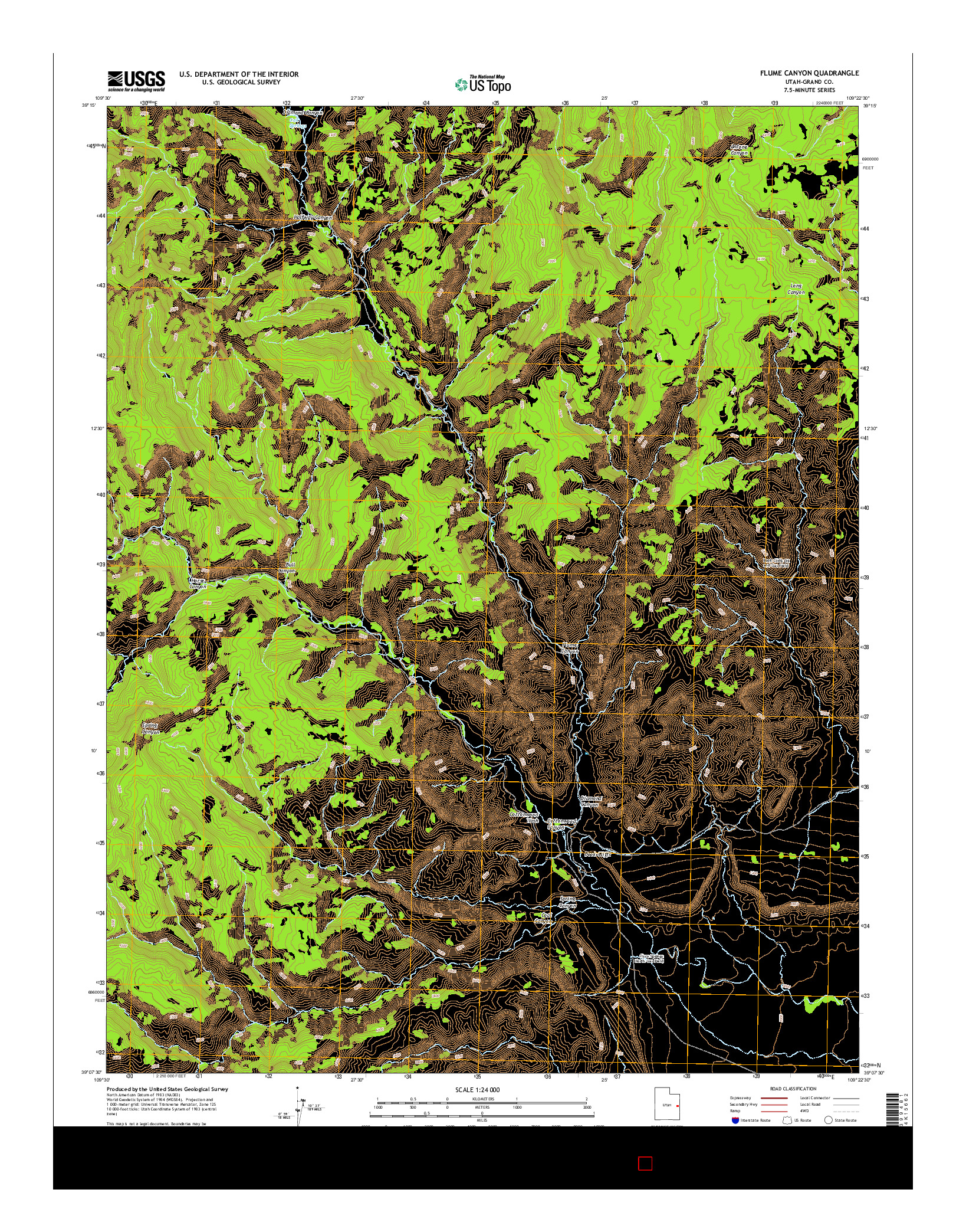 USGS US TOPO 7.5-MINUTE MAP FOR FLUME CANYON, UT 2014