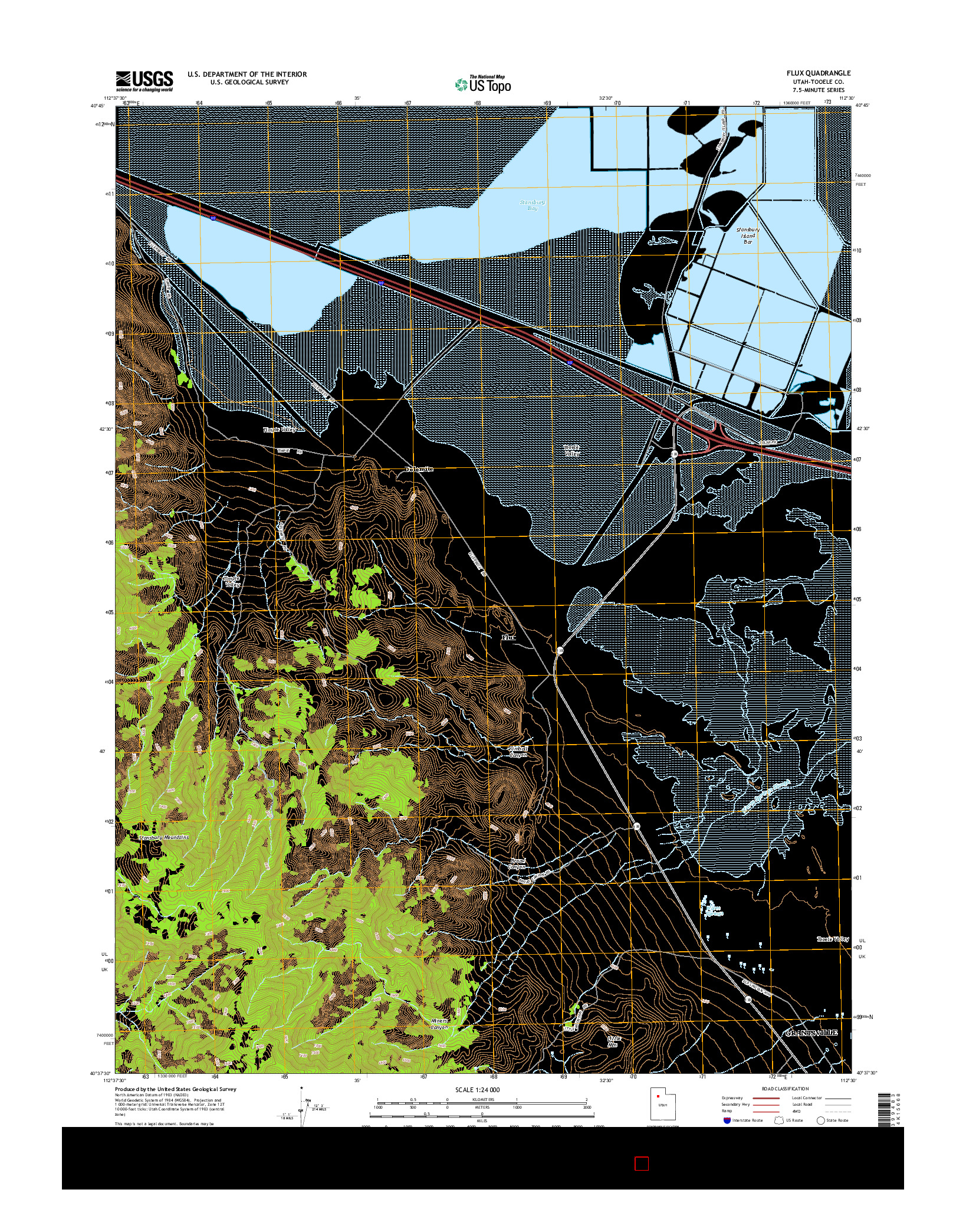 USGS US TOPO 7.5-MINUTE MAP FOR FLUX, UT 2014