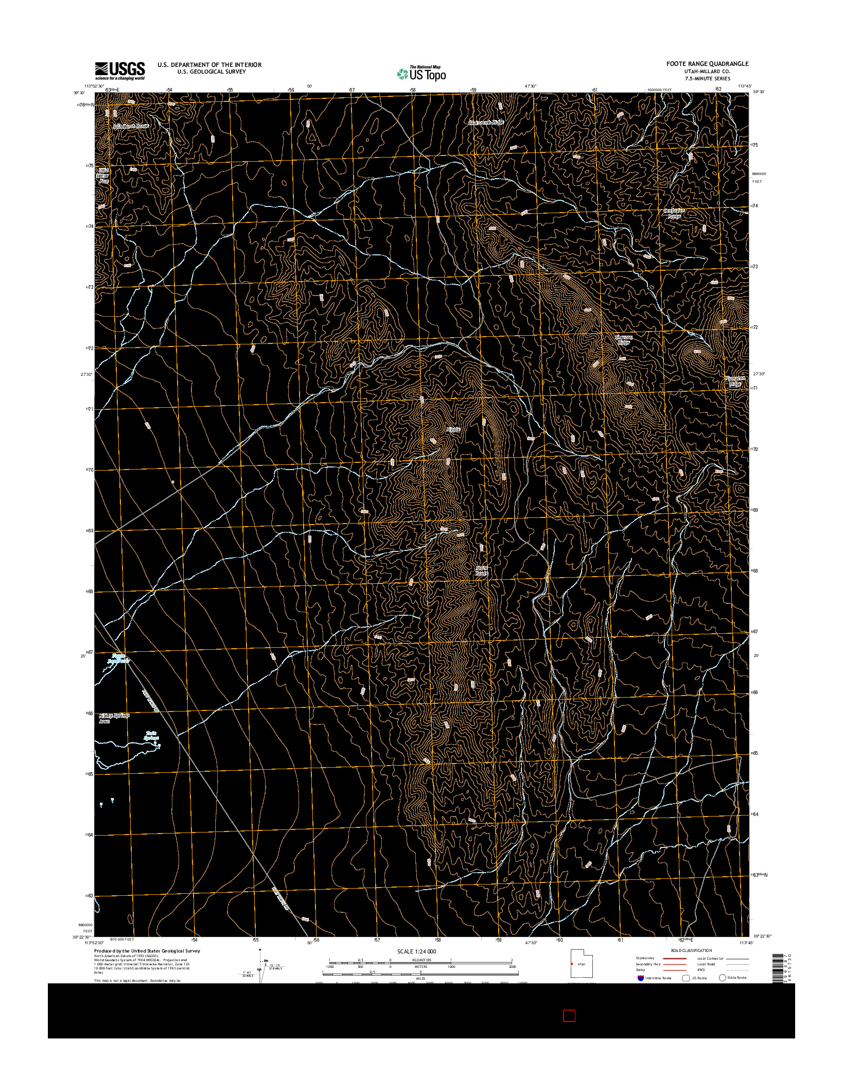 USGS US TOPO 7.5-MINUTE MAP FOR FOOTE RANGE, UT 2014