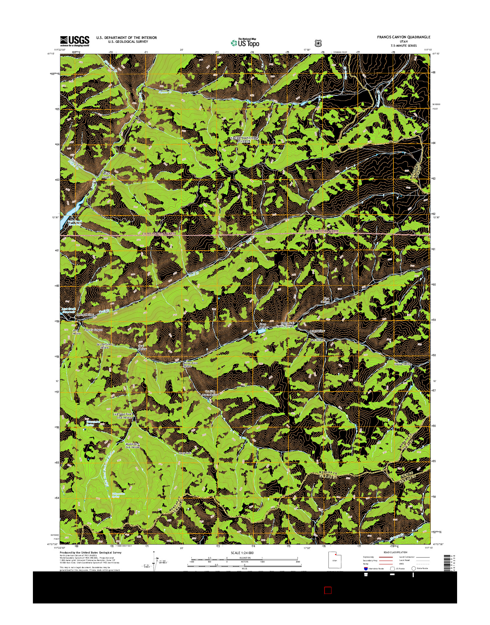 USGS US TOPO 7.5-MINUTE MAP FOR FRANCIS CANYON, UT 2014