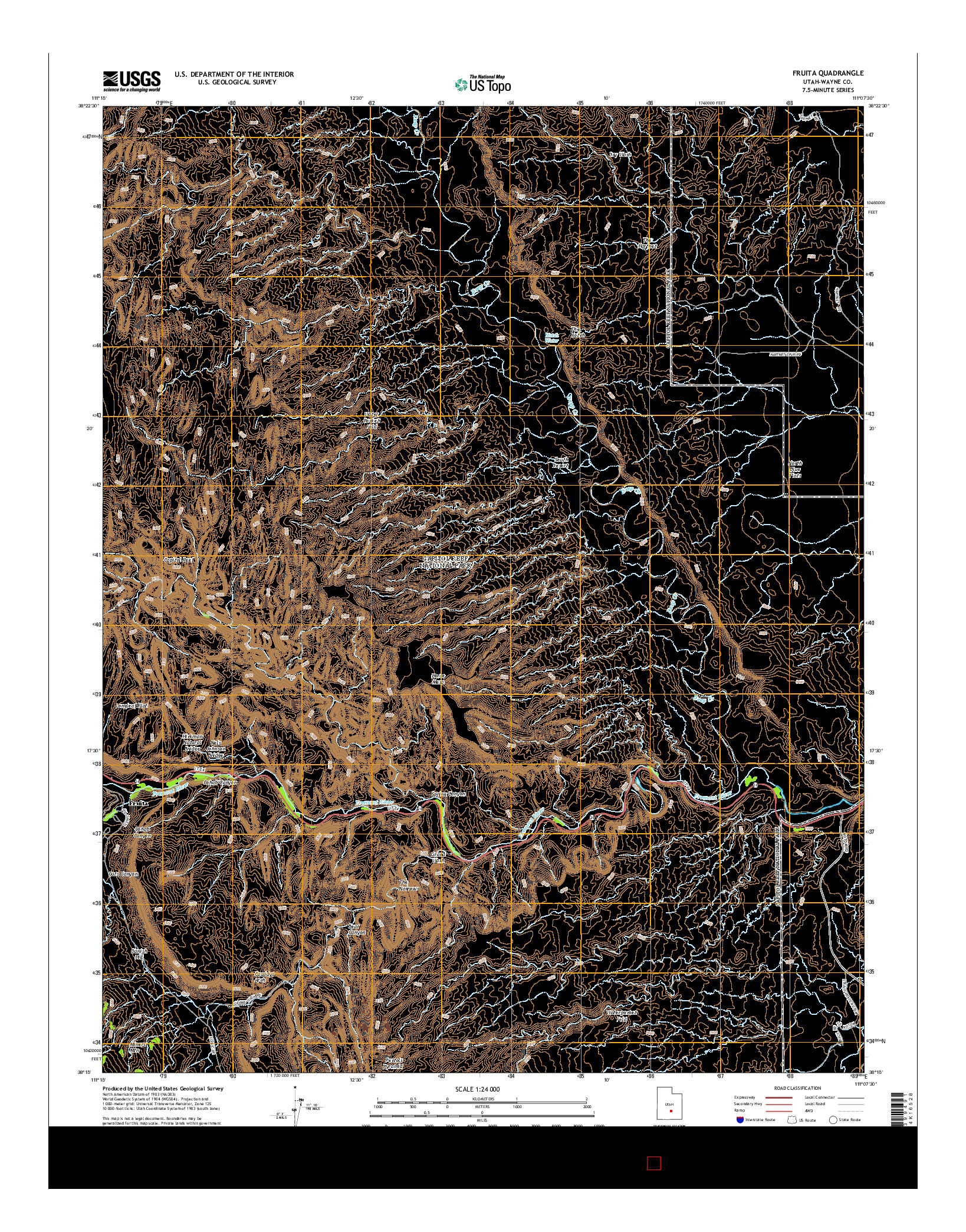 USGS US TOPO 7.5-MINUTE MAP FOR FRUITA, UT 2014