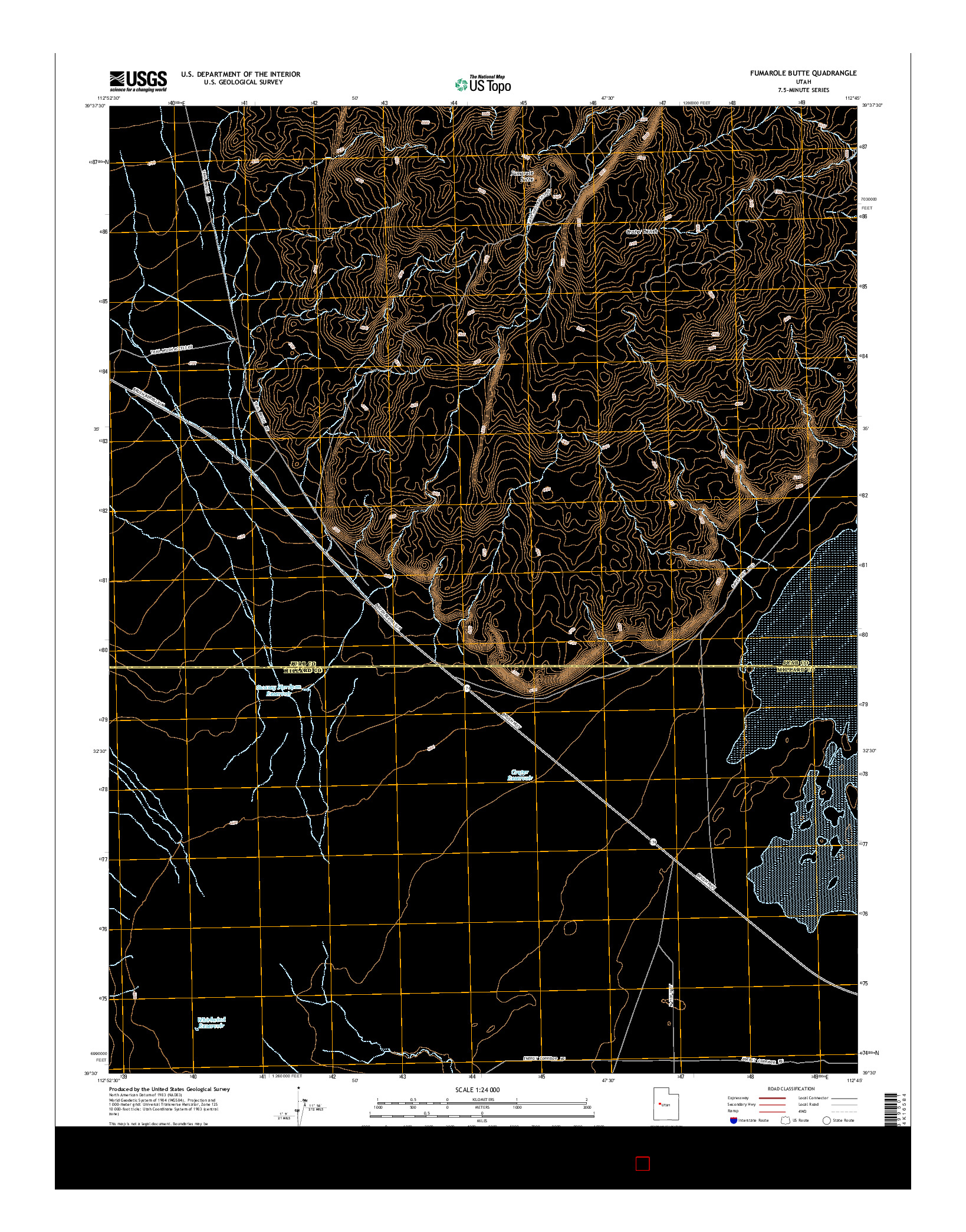 USGS US TOPO 7.5-MINUTE MAP FOR FUMAROLE BUTTE, UT 2014