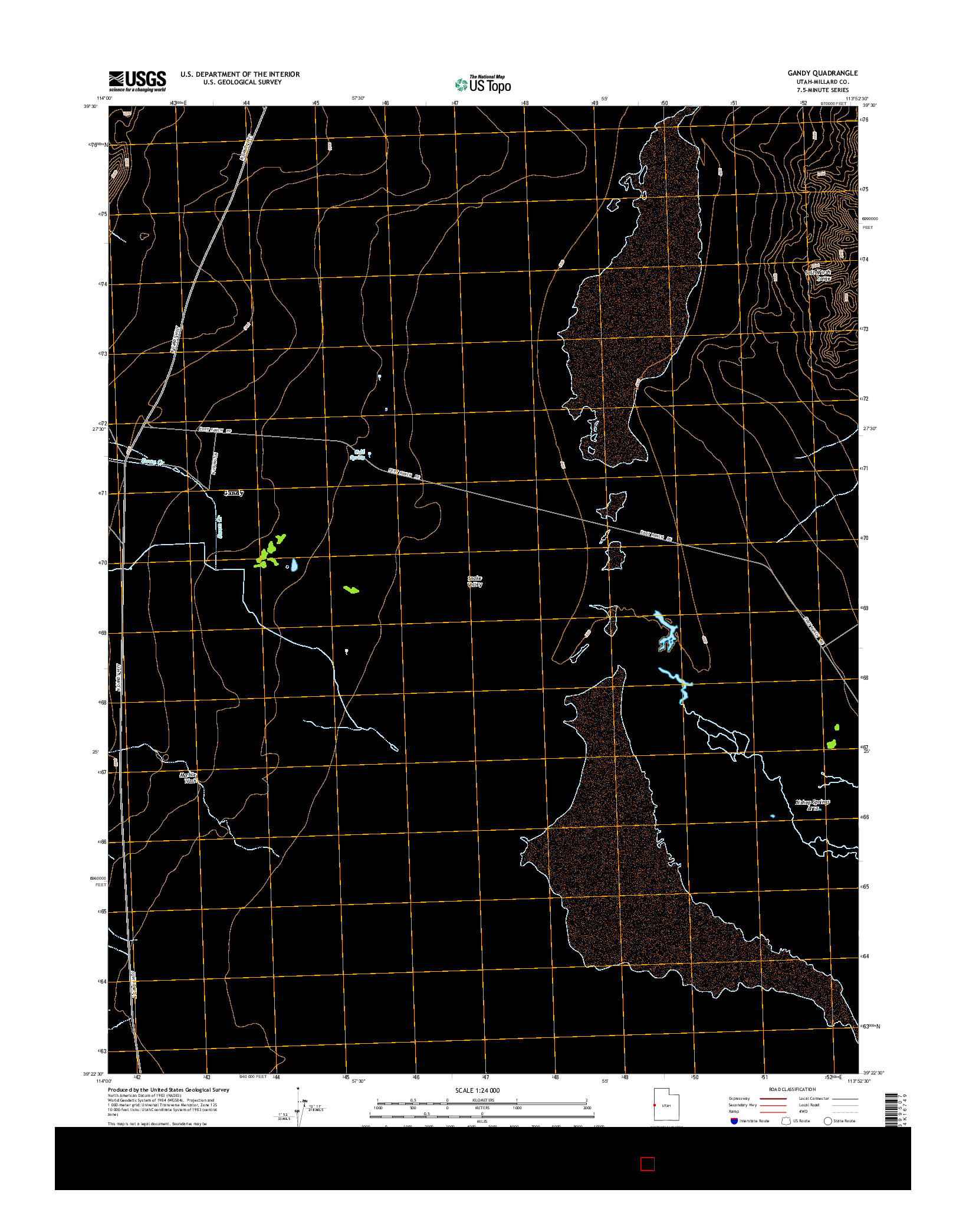 USGS US TOPO 7.5-MINUTE MAP FOR GANDY, UT 2014