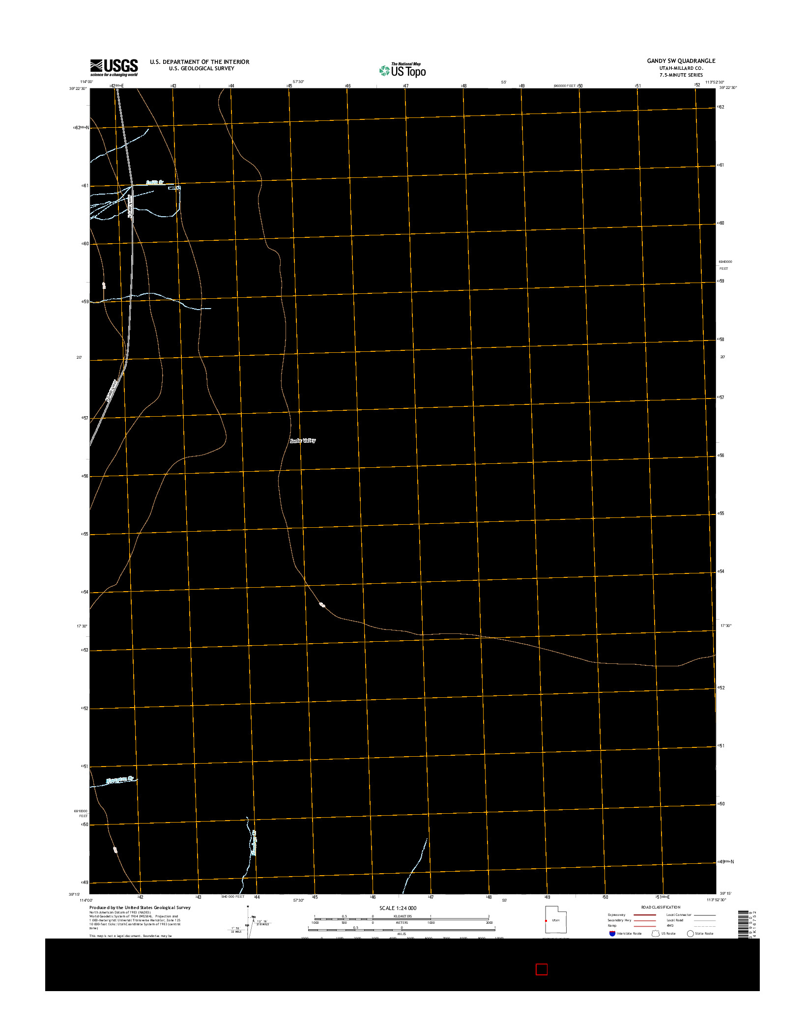 USGS US TOPO 7.5-MINUTE MAP FOR GANDY SW, UT 2014