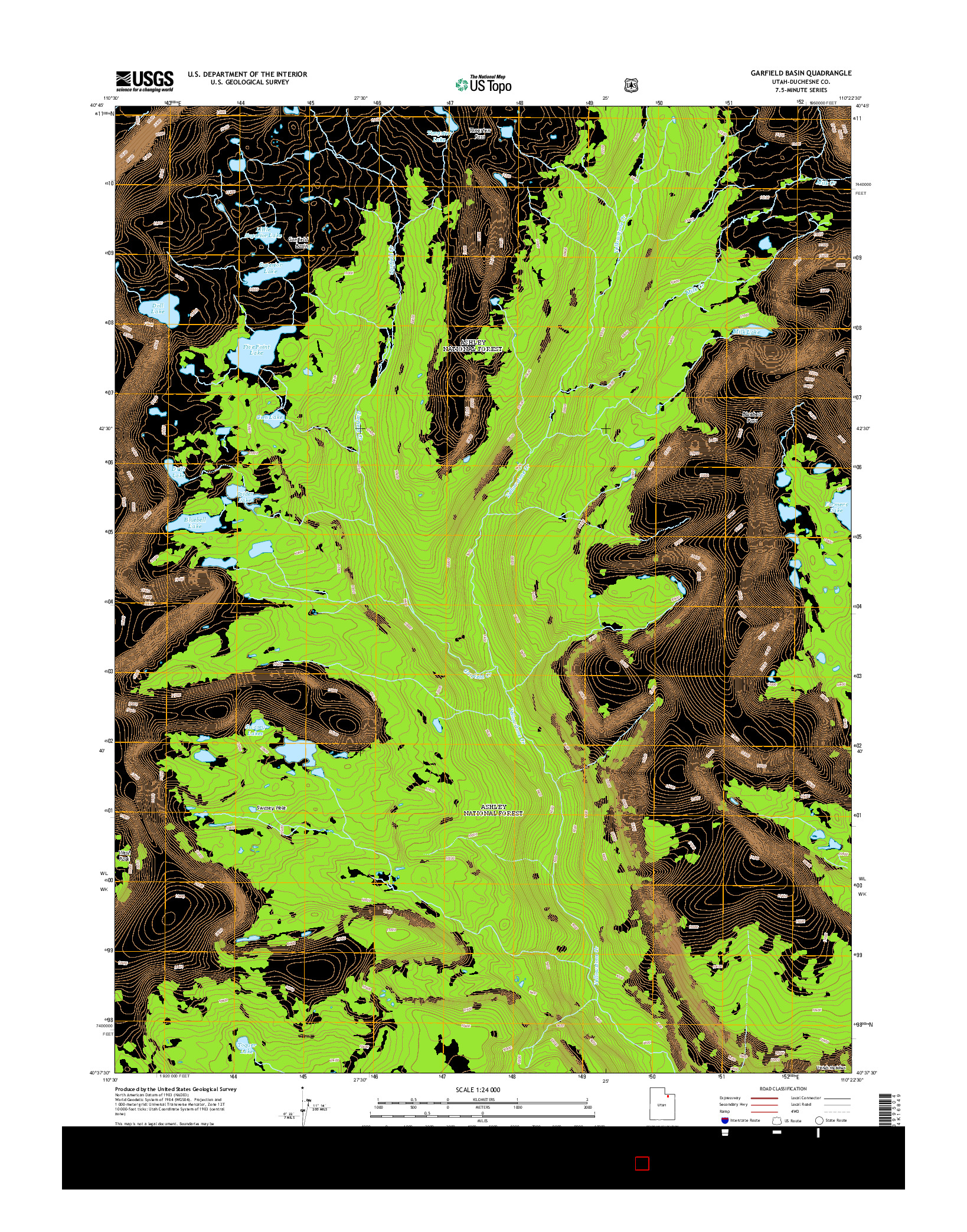 USGS US TOPO 7.5-MINUTE MAP FOR GARFIELD BASIN, UT 2014