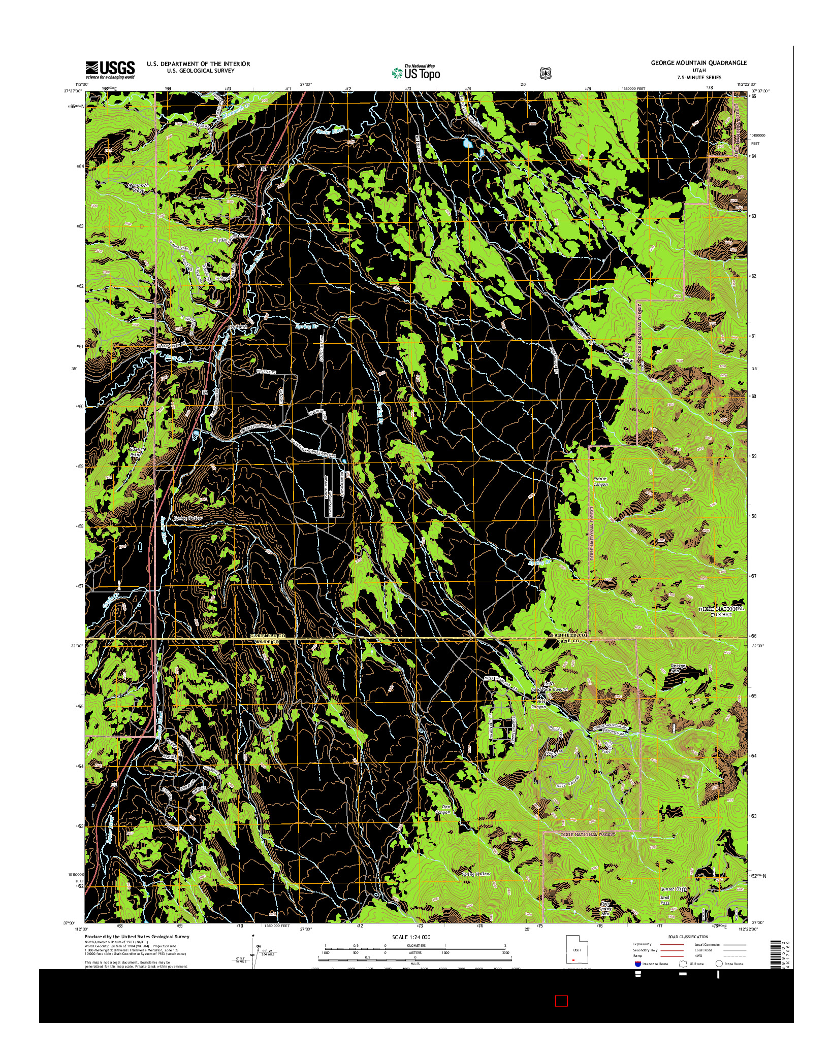 USGS US TOPO 7.5-MINUTE MAP FOR GEORGE MOUNTAIN, UT 2014