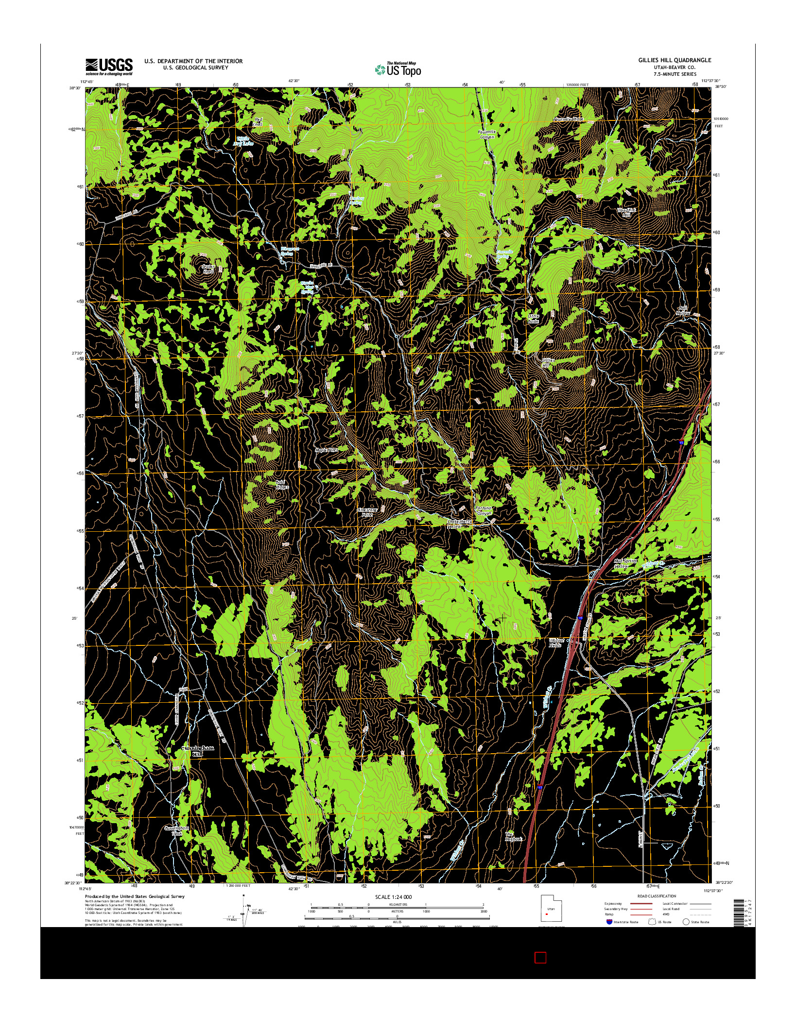 USGS US TOPO 7.5-MINUTE MAP FOR GILLIES HILL, UT 2014