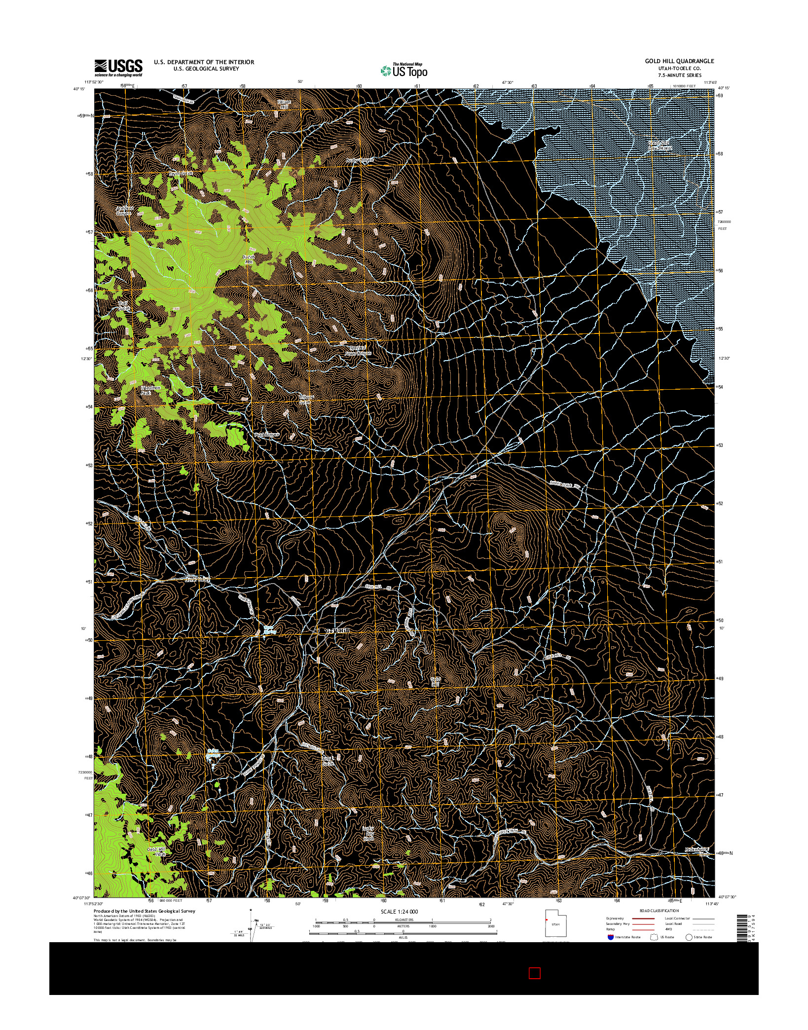 USGS US TOPO 7.5-MINUTE MAP FOR GOLD HILL, UT 2014