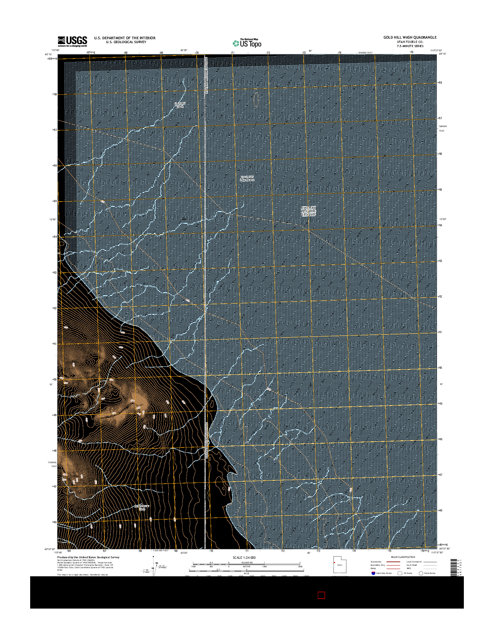 USGS US TOPO 7.5-MINUTE MAP FOR GOLD HILL WASH, UT 2014