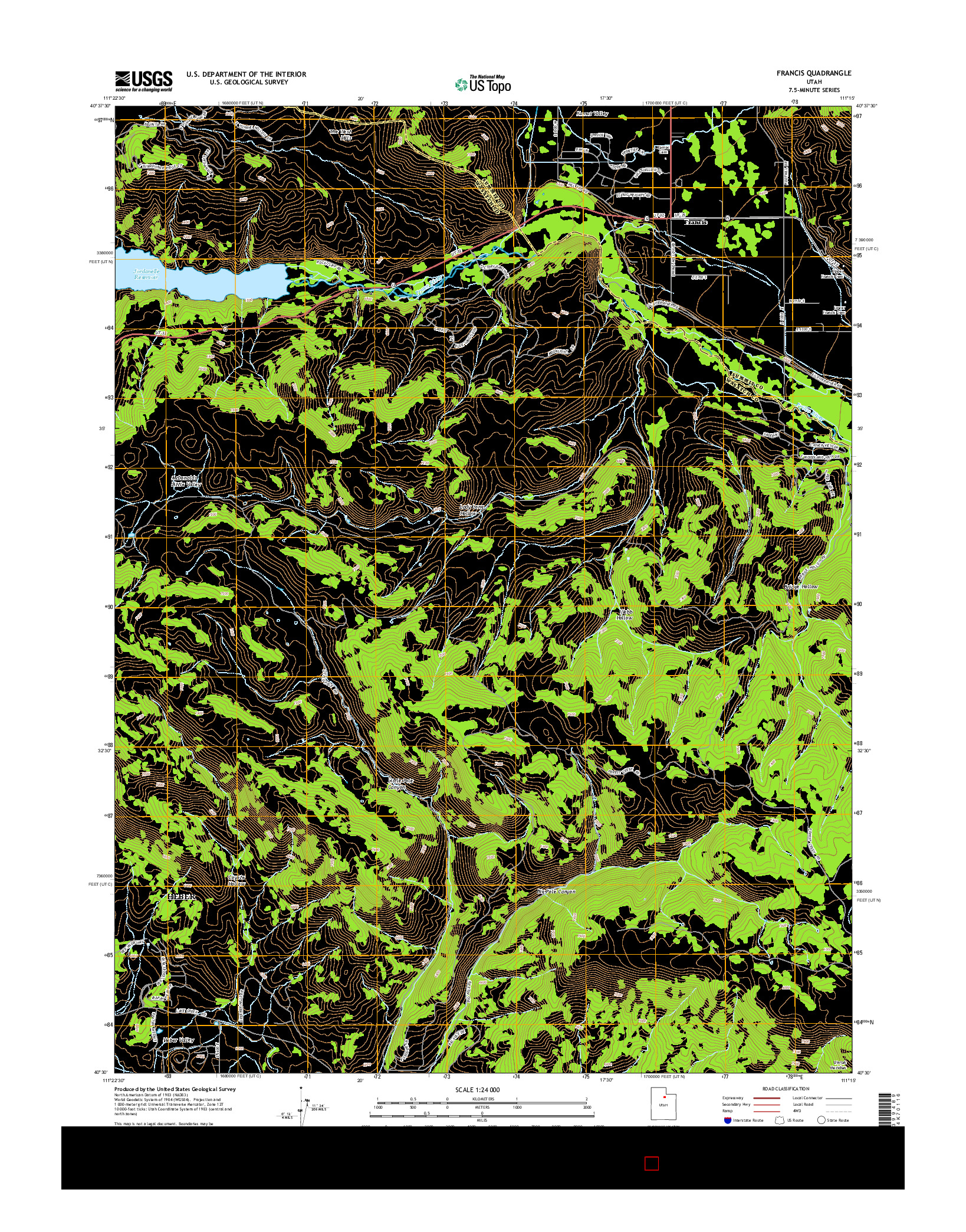 USGS US TOPO 7.5-MINUTE MAP FOR FRANCIS, UT 2014