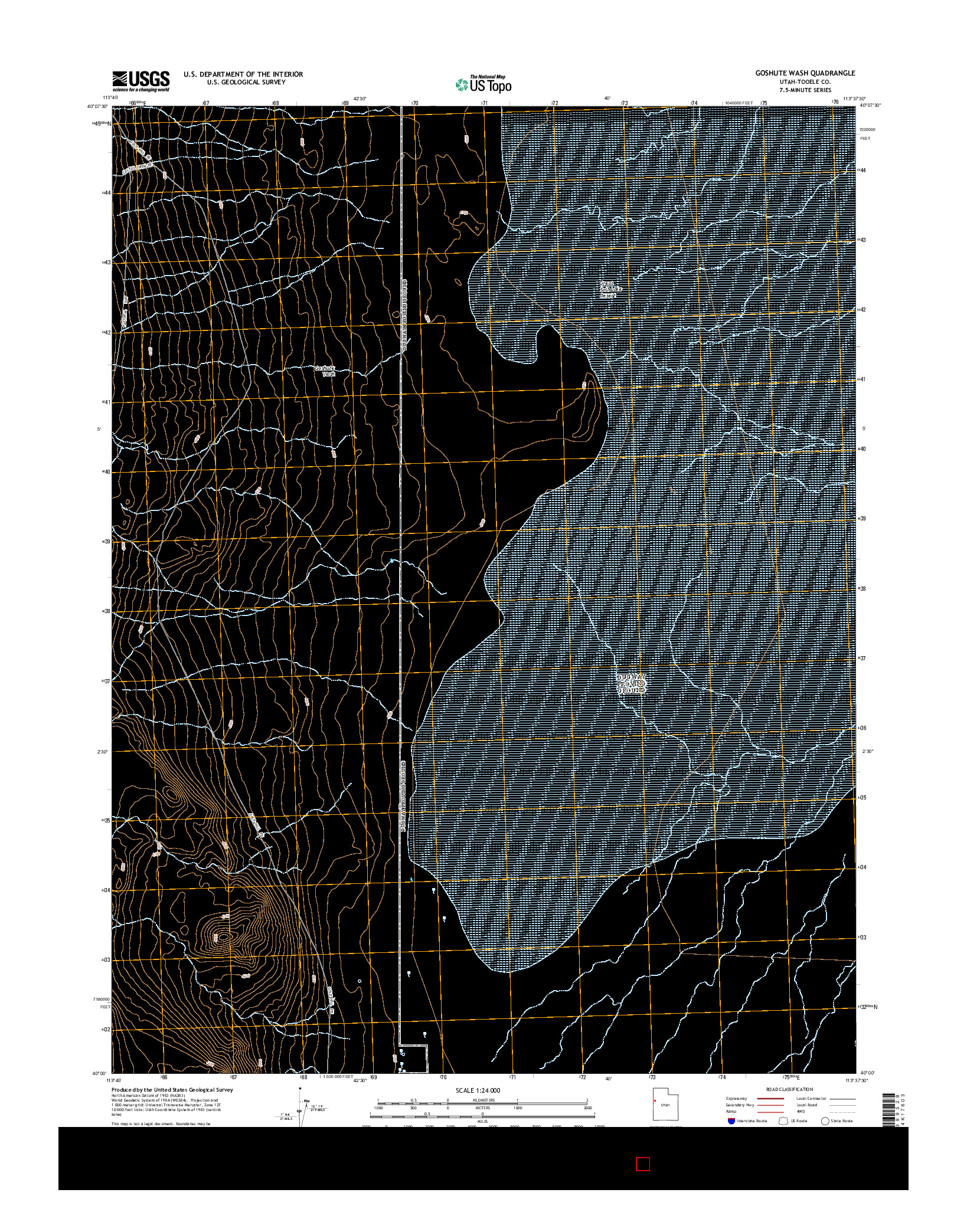 USGS US TOPO 7.5-MINUTE MAP FOR GOSHUTE WASH, UT 2014