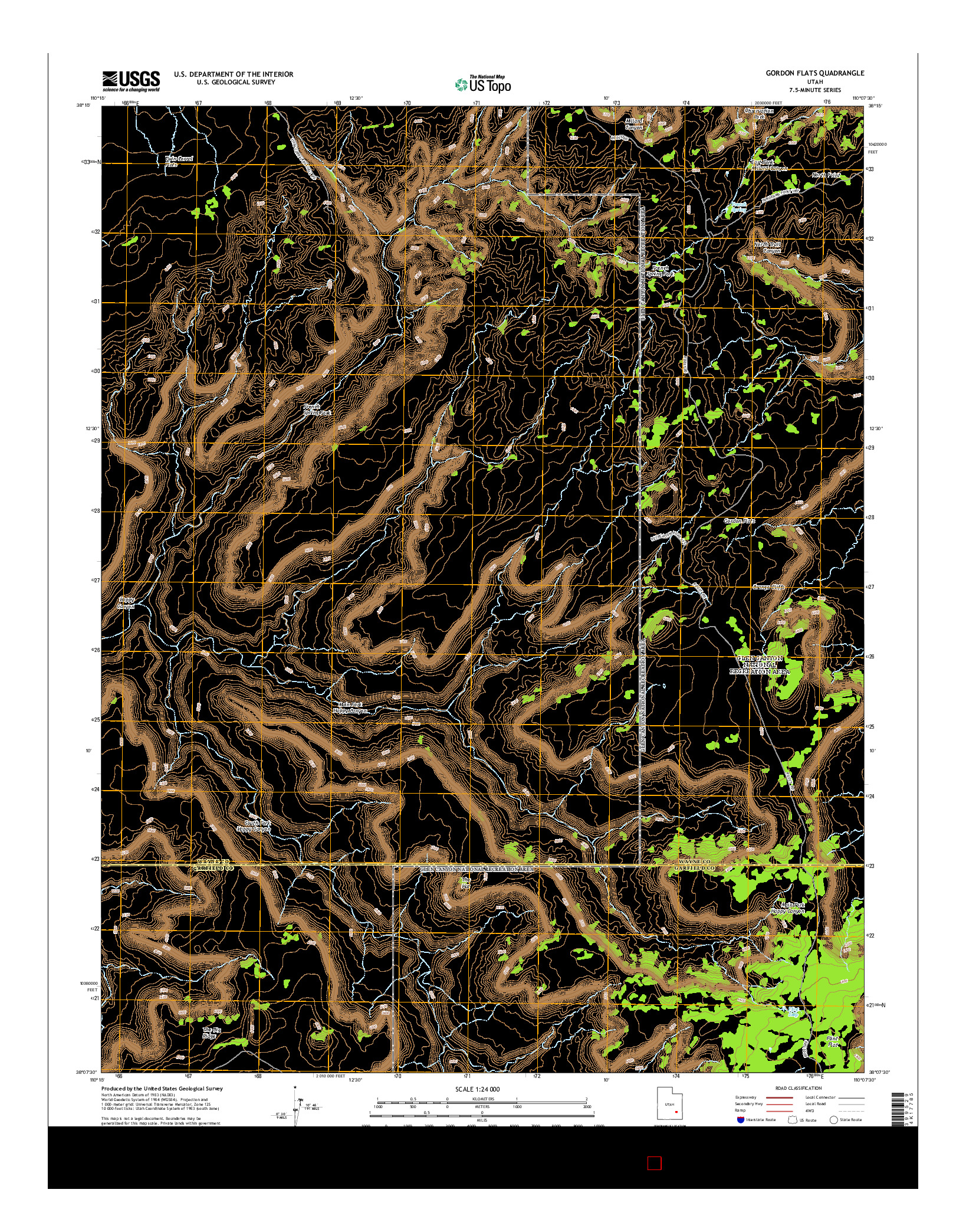 USGS US TOPO 7.5-MINUTE MAP FOR GORDON FLATS, UT 2014