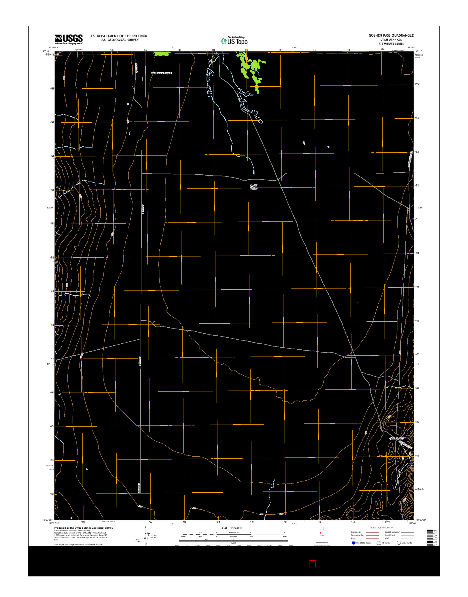 USGS US TOPO 7.5-MINUTE MAP FOR GOSHEN PASS, UT 2014