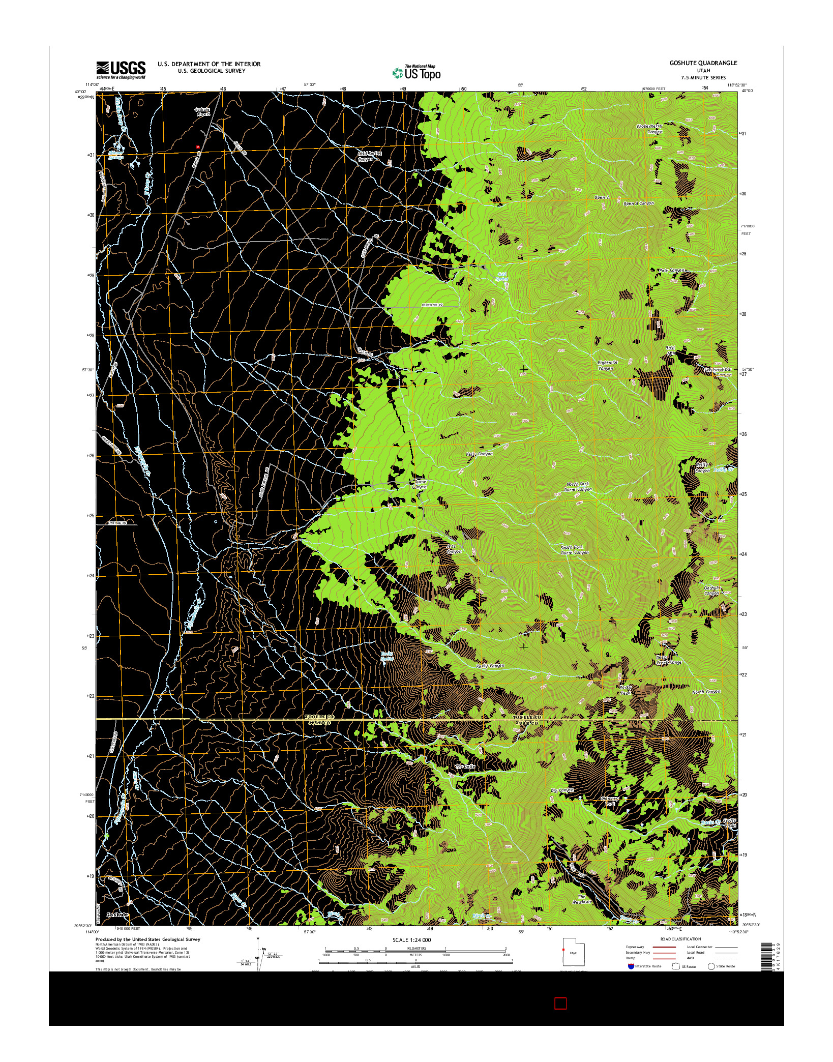 USGS US TOPO 7.5-MINUTE MAP FOR GOSHUTE, UT 2014