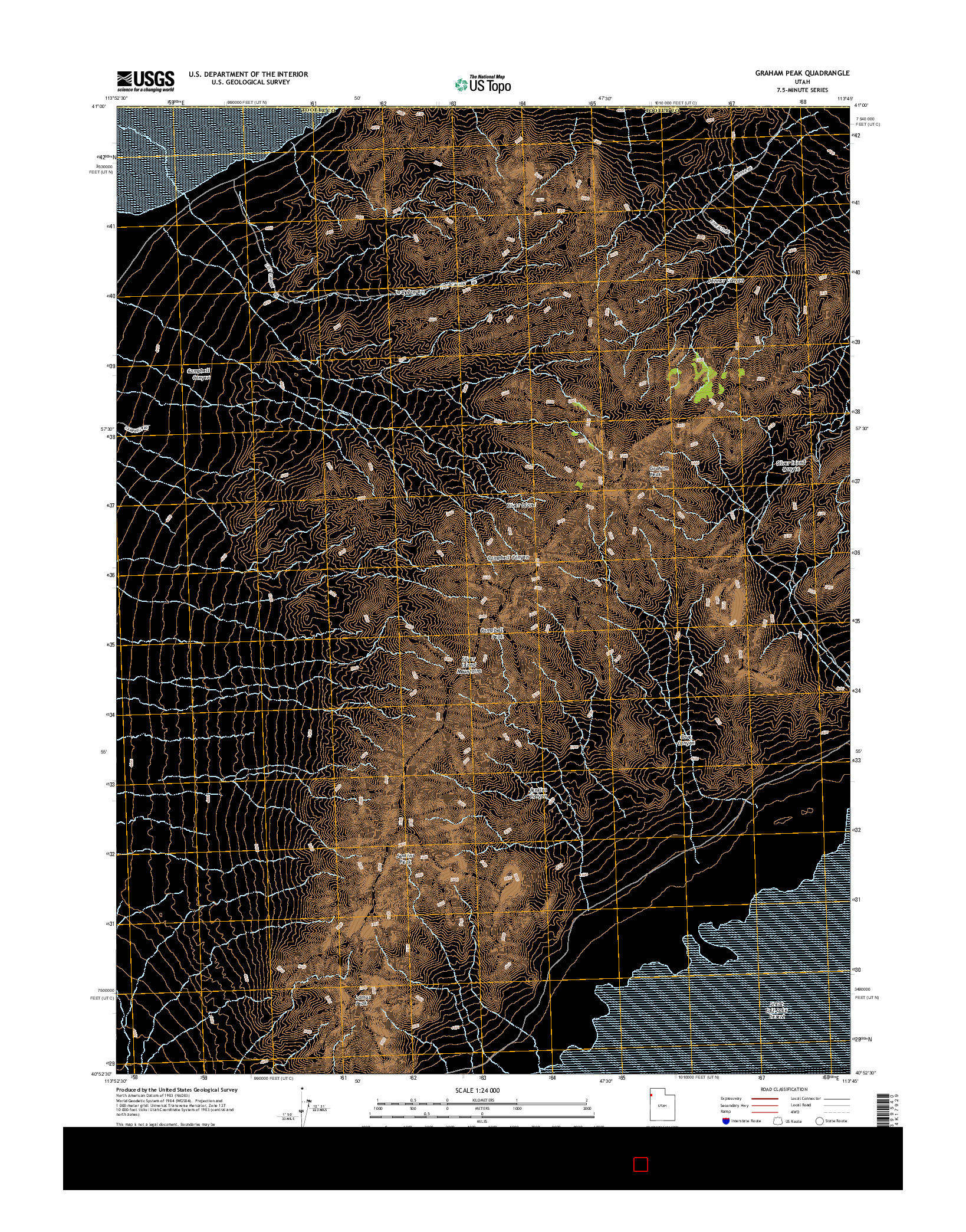 USGS US TOPO 7.5-MINUTE MAP FOR GRAHAM PEAK, UT 2014