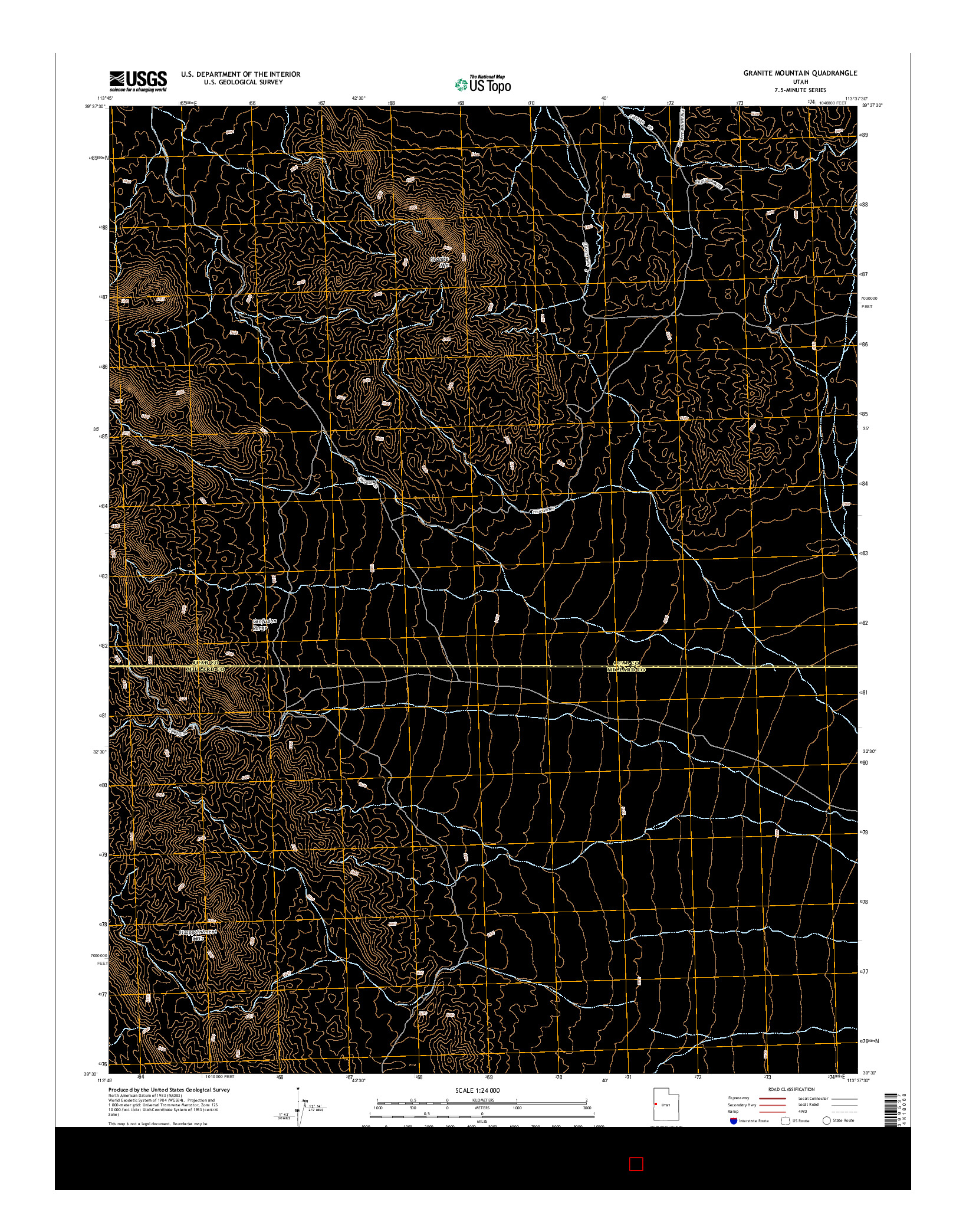 USGS US TOPO 7.5-MINUTE MAP FOR GRANITE MOUNTAIN, UT 2014