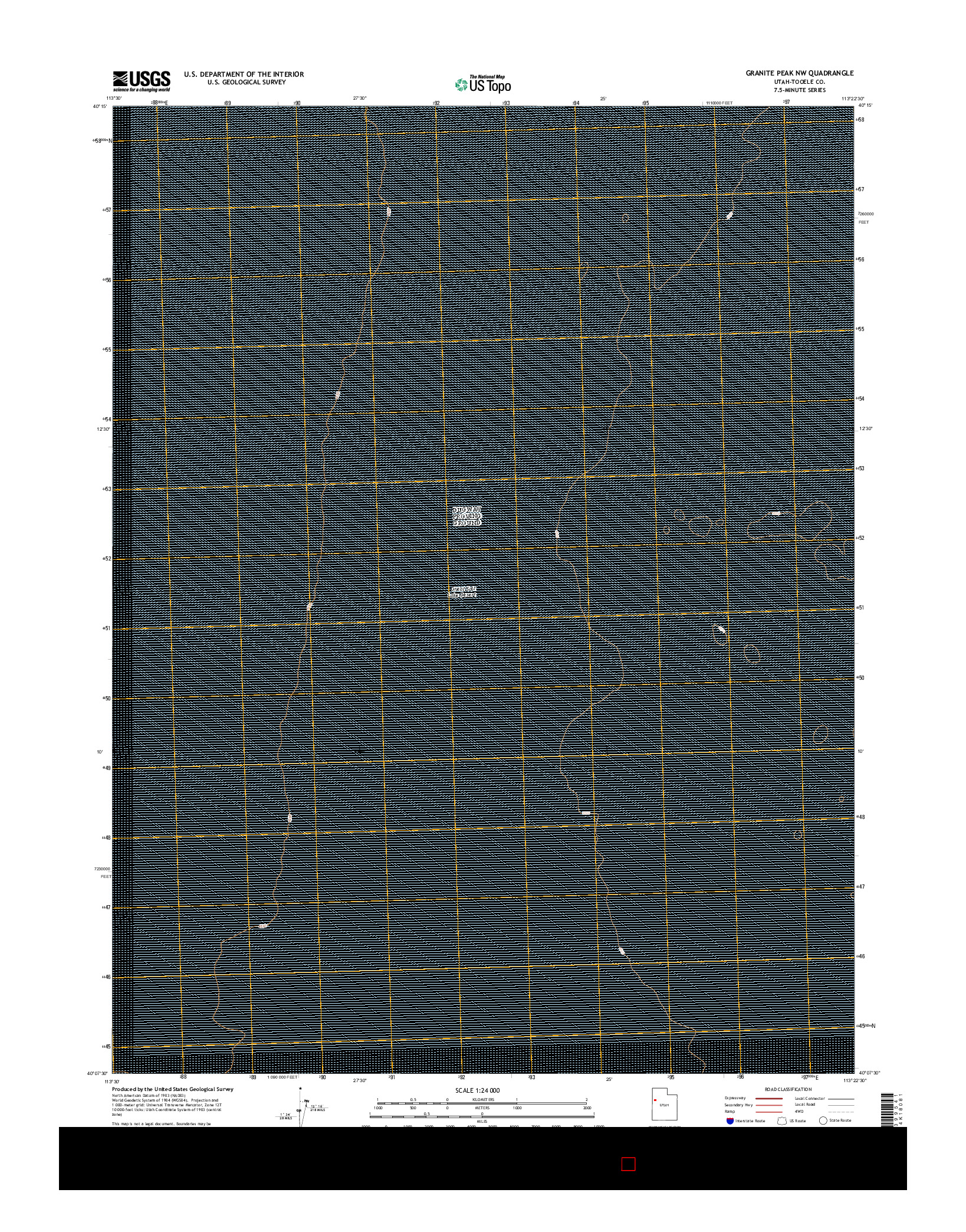 USGS US TOPO 7.5-MINUTE MAP FOR GRANITE PEAK NW, UT 2014