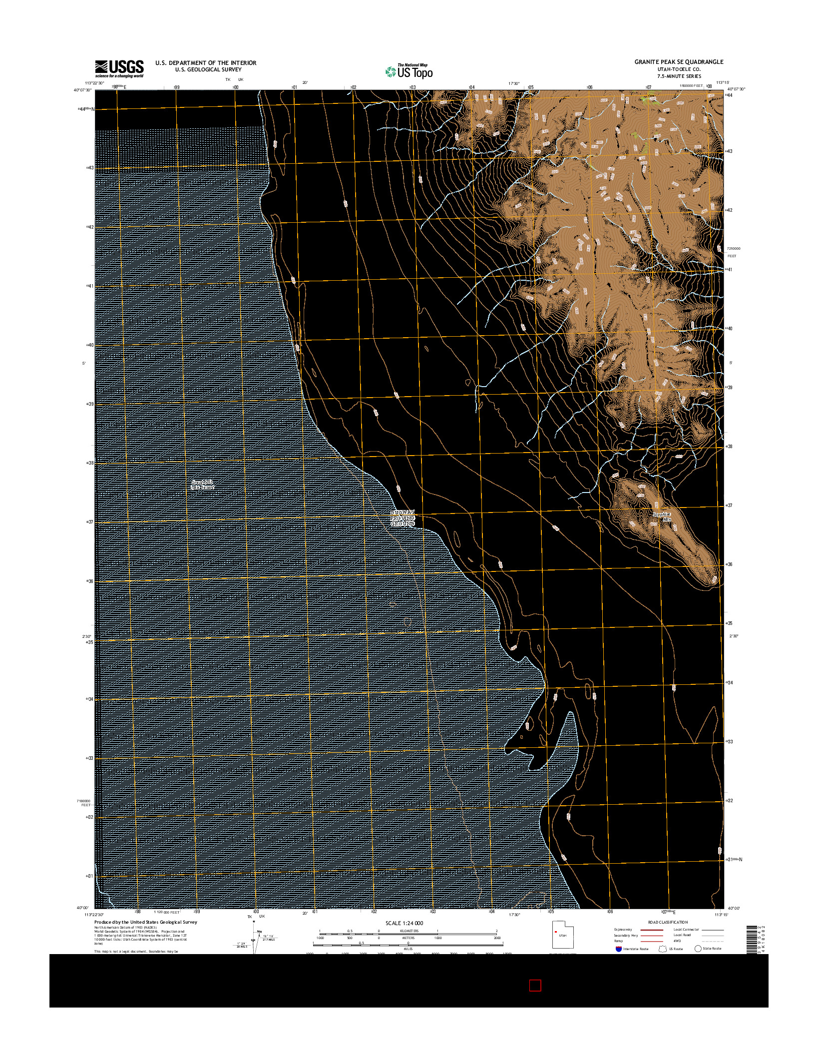 USGS US TOPO 7.5-MINUTE MAP FOR GRANITE PEAK SE, UT 2014
