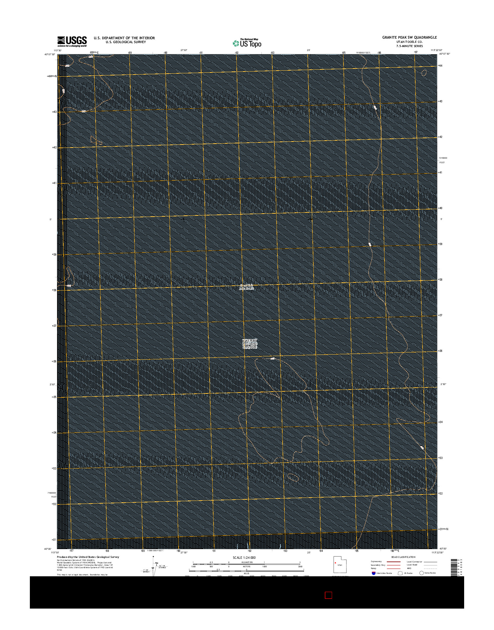 USGS US TOPO 7.5-MINUTE MAP FOR GRANITE PEAK SW, UT 2014