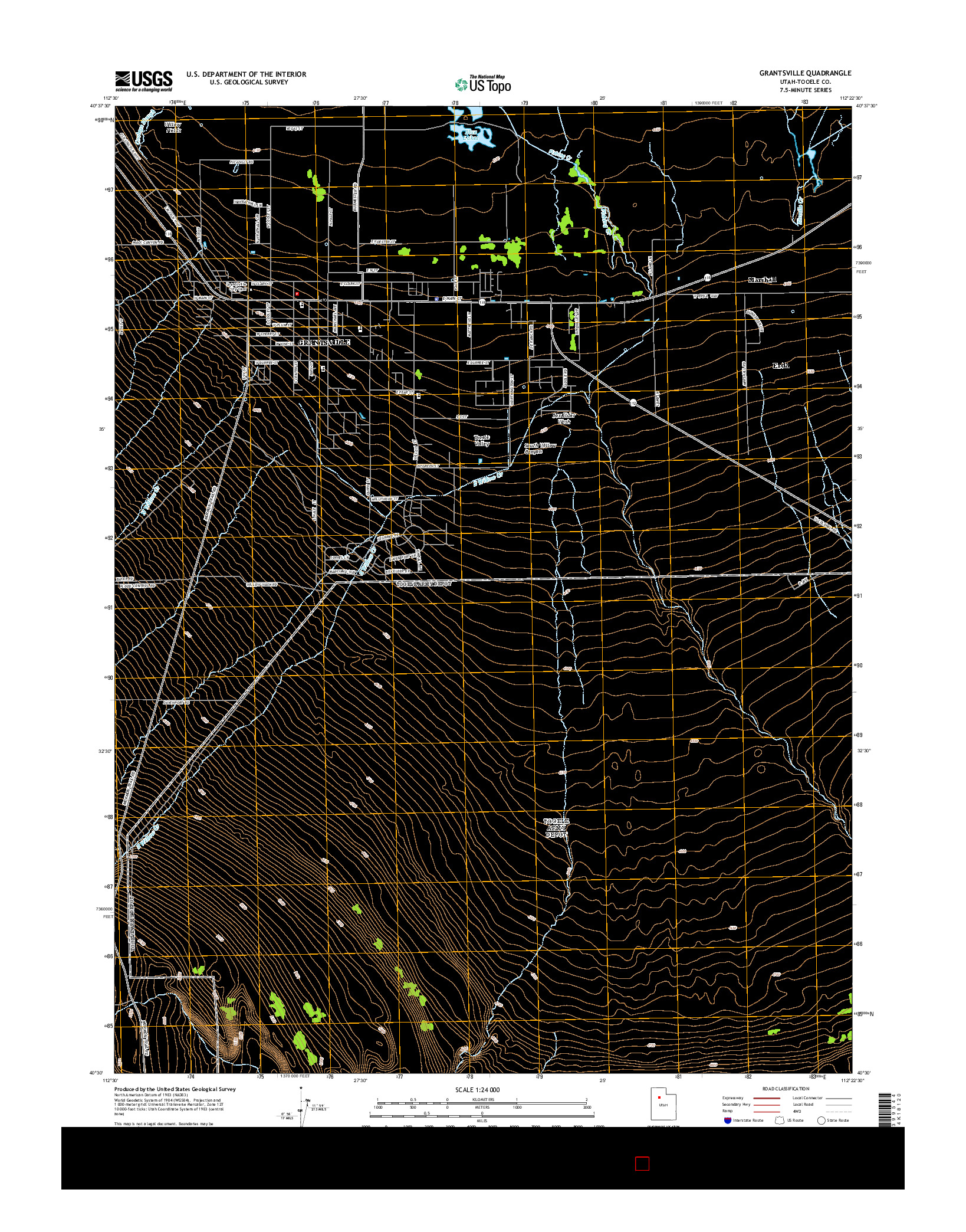 USGS US TOPO 7.5-MINUTE MAP FOR GRANTSVILLE, UT 2014