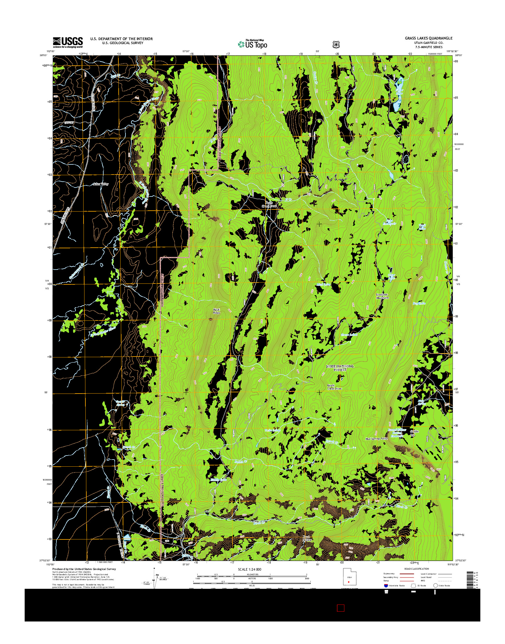 USGS US TOPO 7.5-MINUTE MAP FOR GRASS LAKES, UT 2014