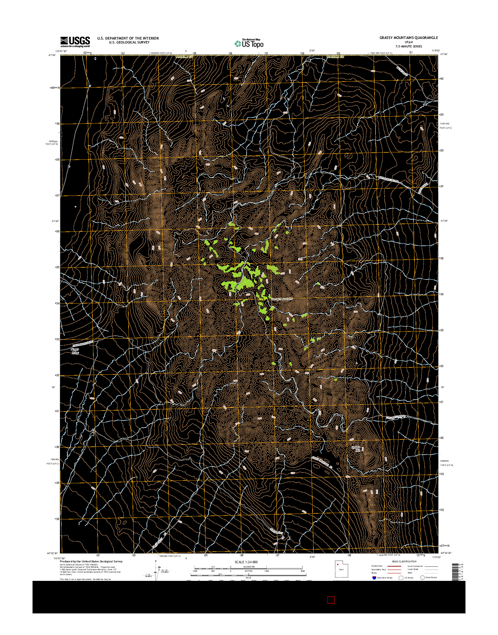 USGS US TOPO 7.5-MINUTE MAP FOR GRASSY MOUNTAINS, UT 2014