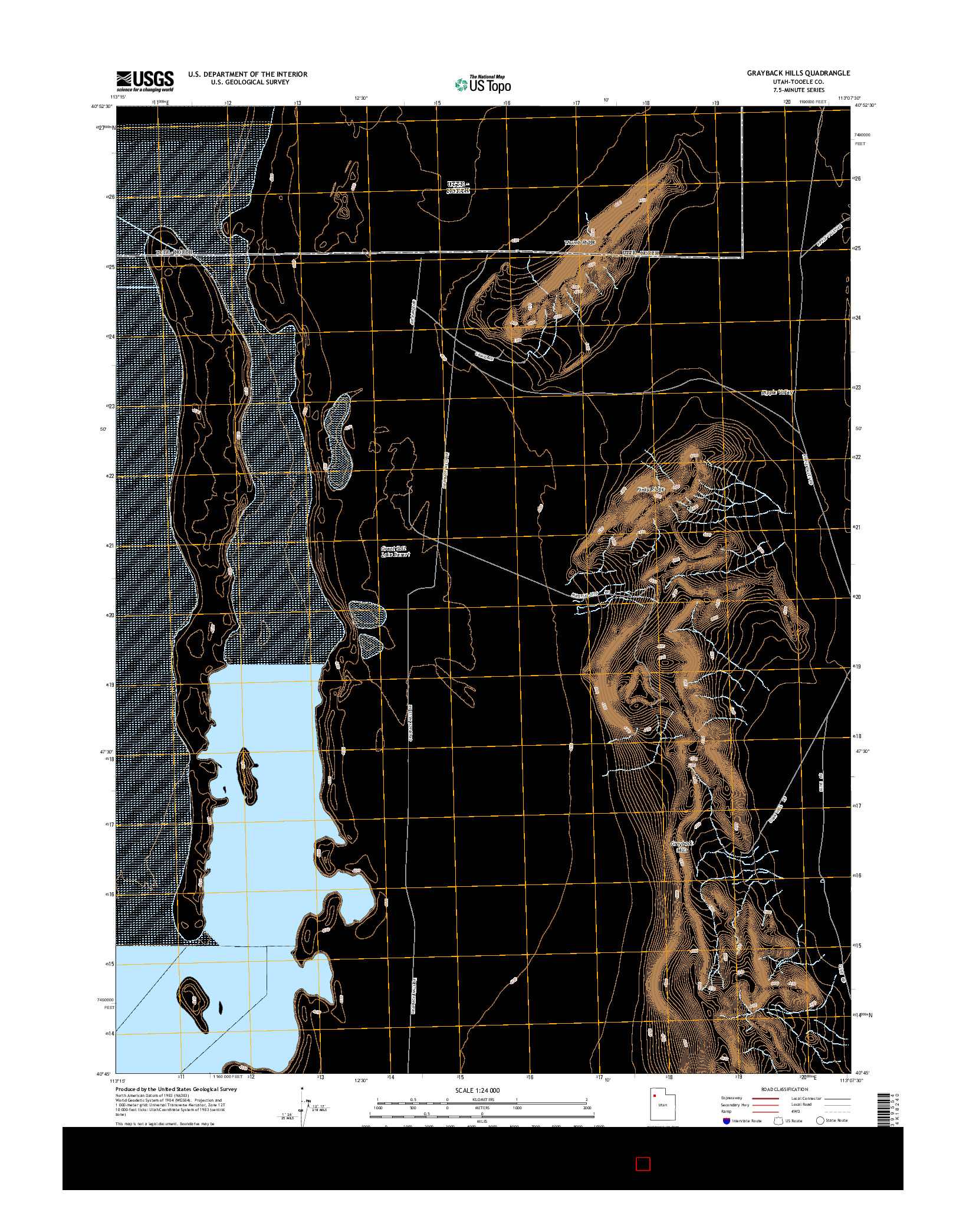 USGS US TOPO 7.5-MINUTE MAP FOR GRAYBACK HILLS, UT 2014