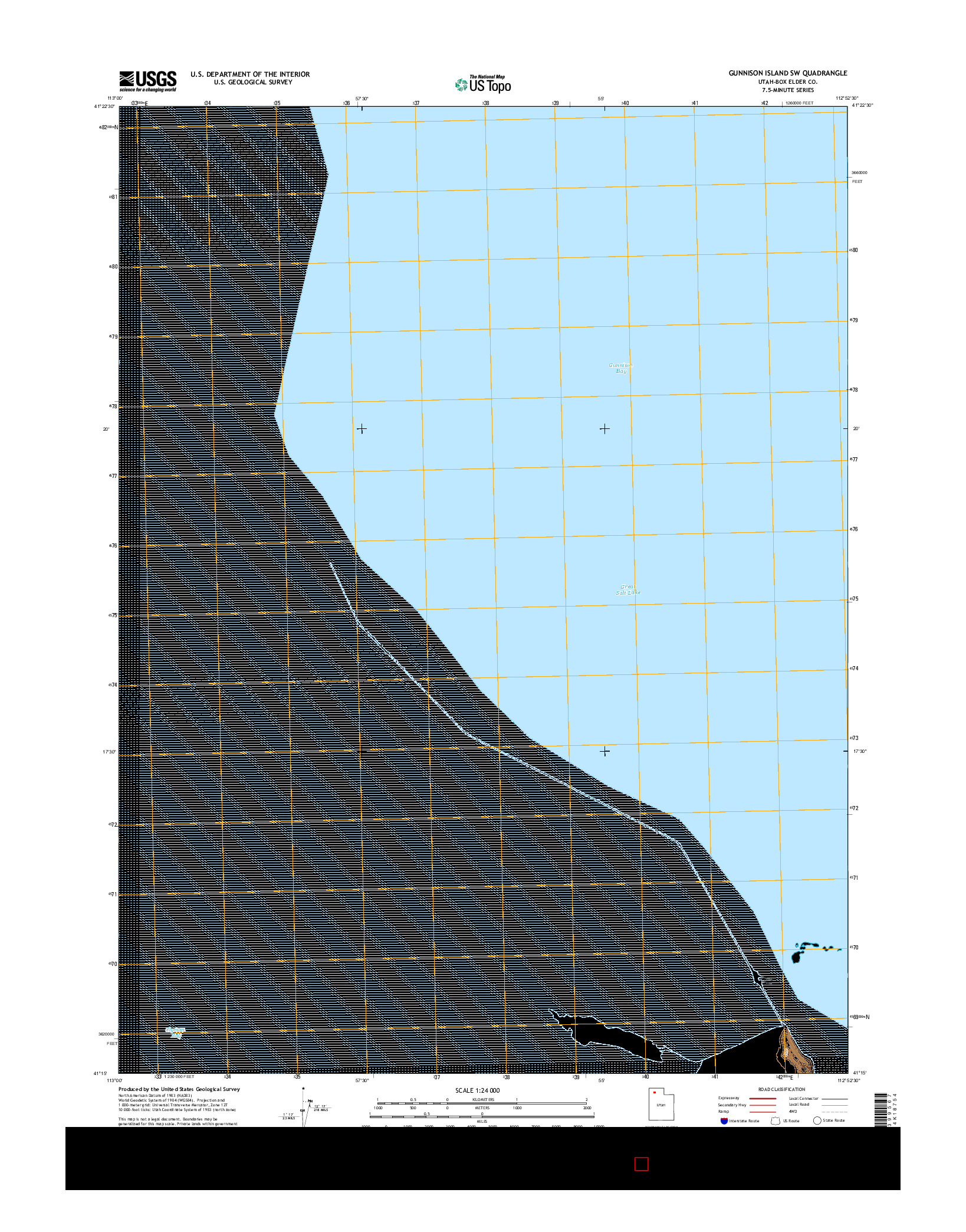 USGS US TOPO 7.5-MINUTE MAP FOR GUNNISON ISLAND SW, UT 2014