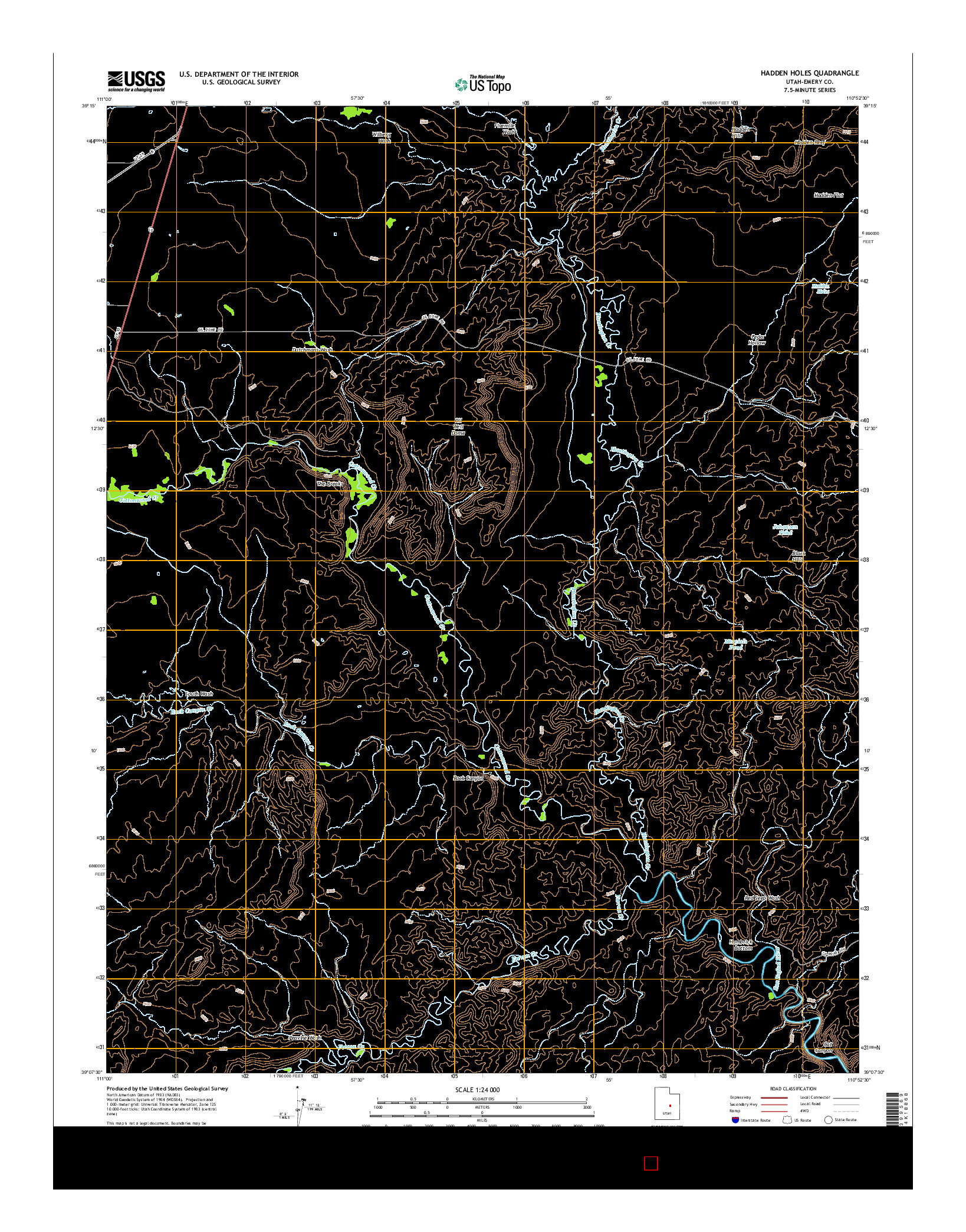 USGS US TOPO 7.5-MINUTE MAP FOR HADDEN HOLES, UT 2014