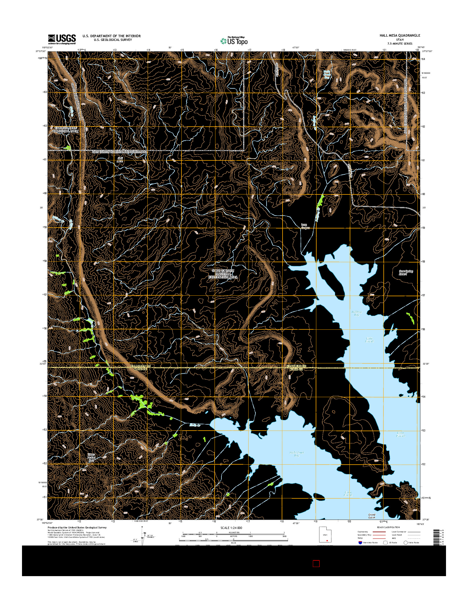 USGS US TOPO 7.5-MINUTE MAP FOR HALL MESA, UT 2014