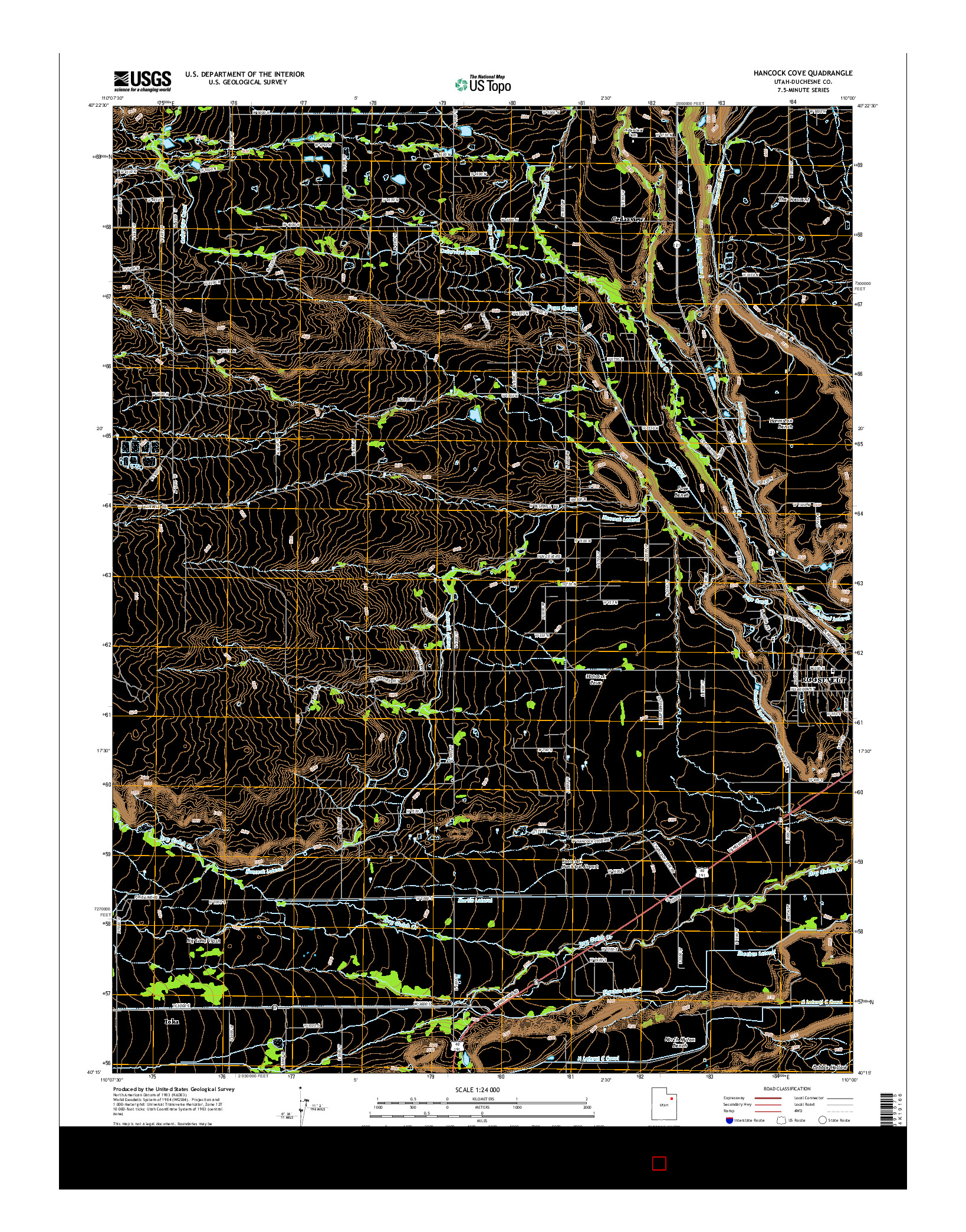 USGS US TOPO 7.5-MINUTE MAP FOR HANCOCK COVE, UT 2014