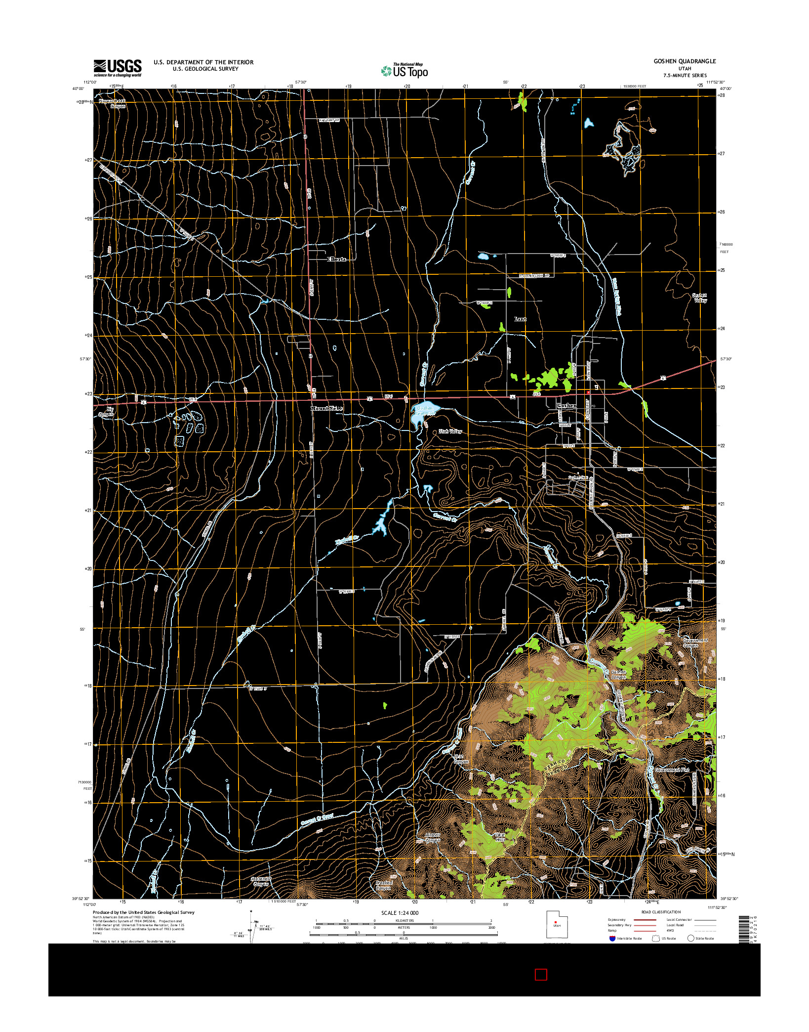 USGS US TOPO 7.5-MINUTE MAP FOR GOSHEN, UT 2014