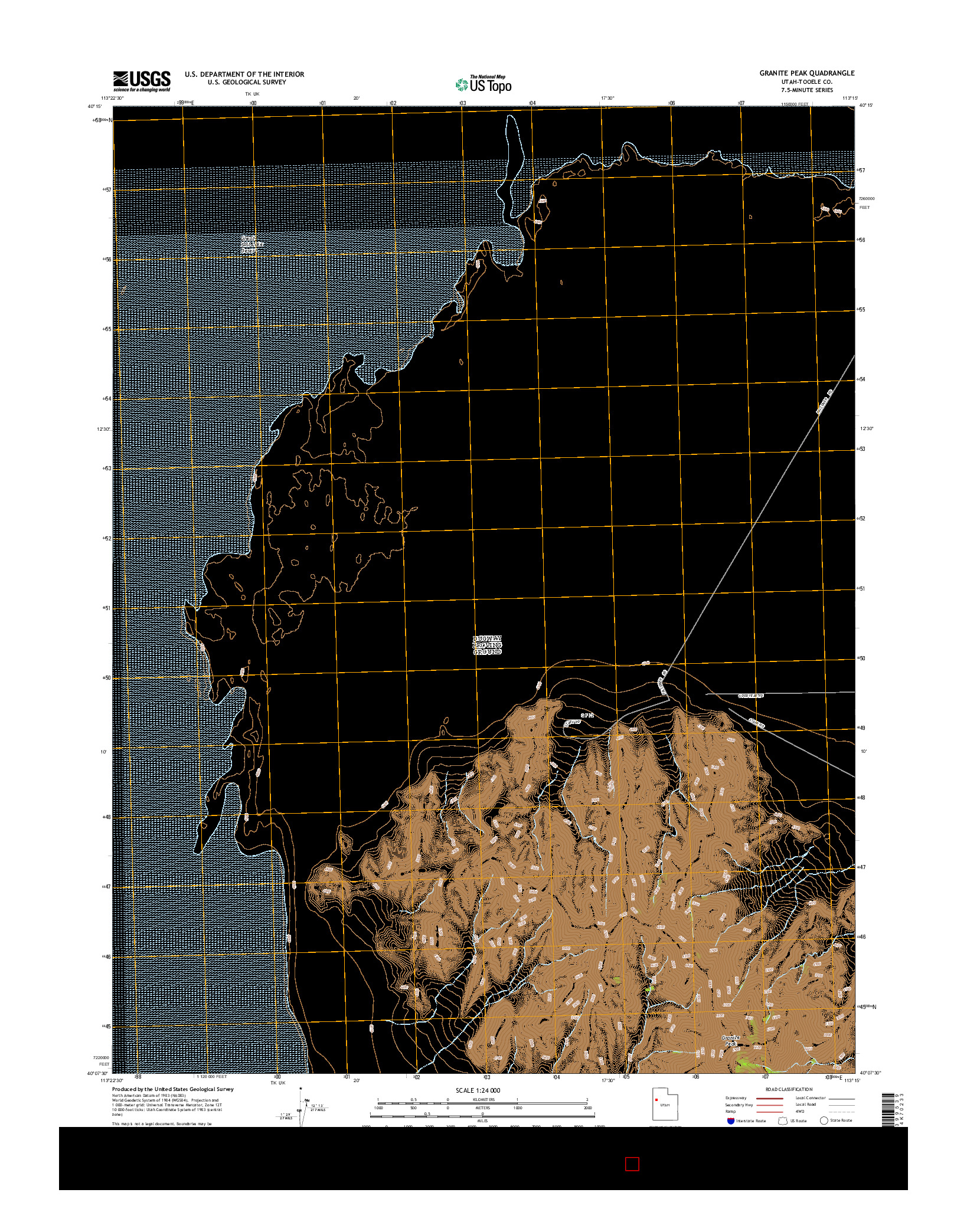 USGS US TOPO 7.5-MINUTE MAP FOR GRANITE PEAK, UT 2014