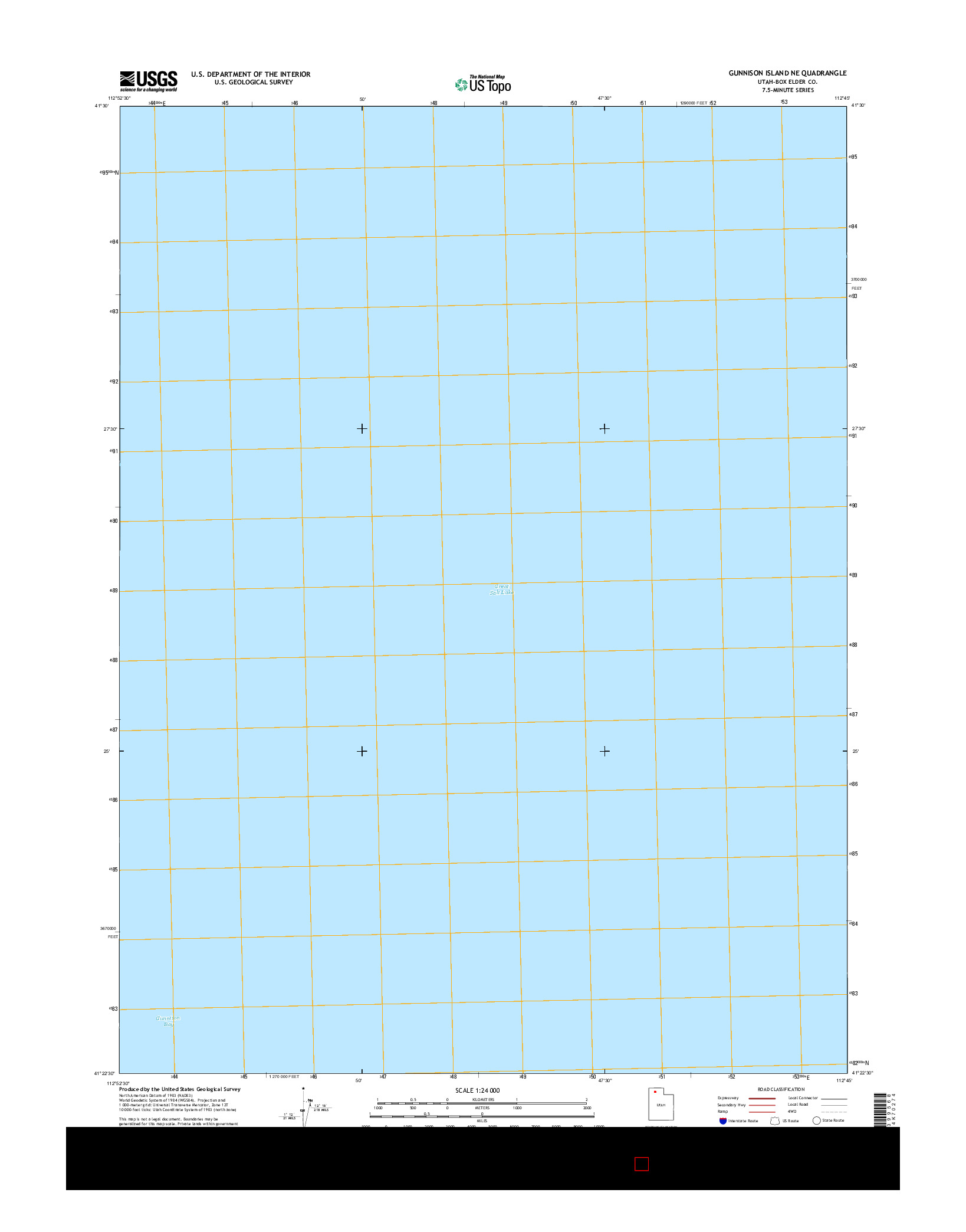 USGS US TOPO 7.5-MINUTE MAP FOR GUNNISON ISLAND NE, UT 2014