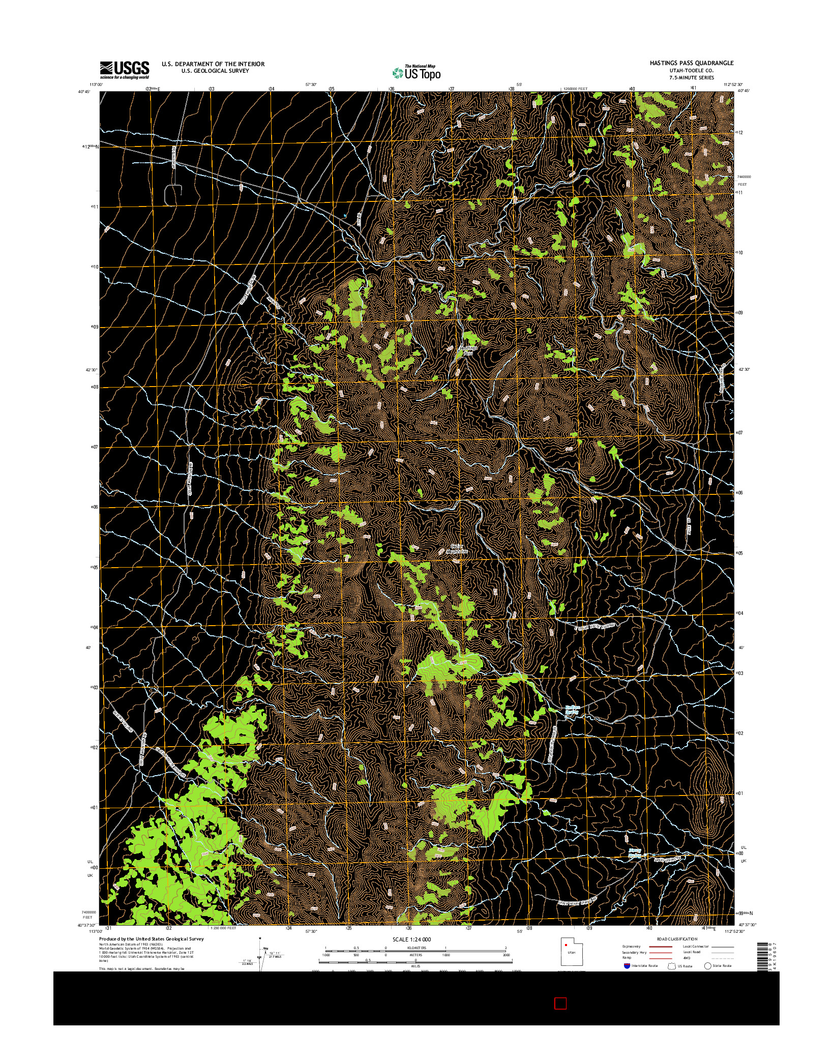 USGS US TOPO 7.5-MINUTE MAP FOR HASTINGS PASS, UT 2014